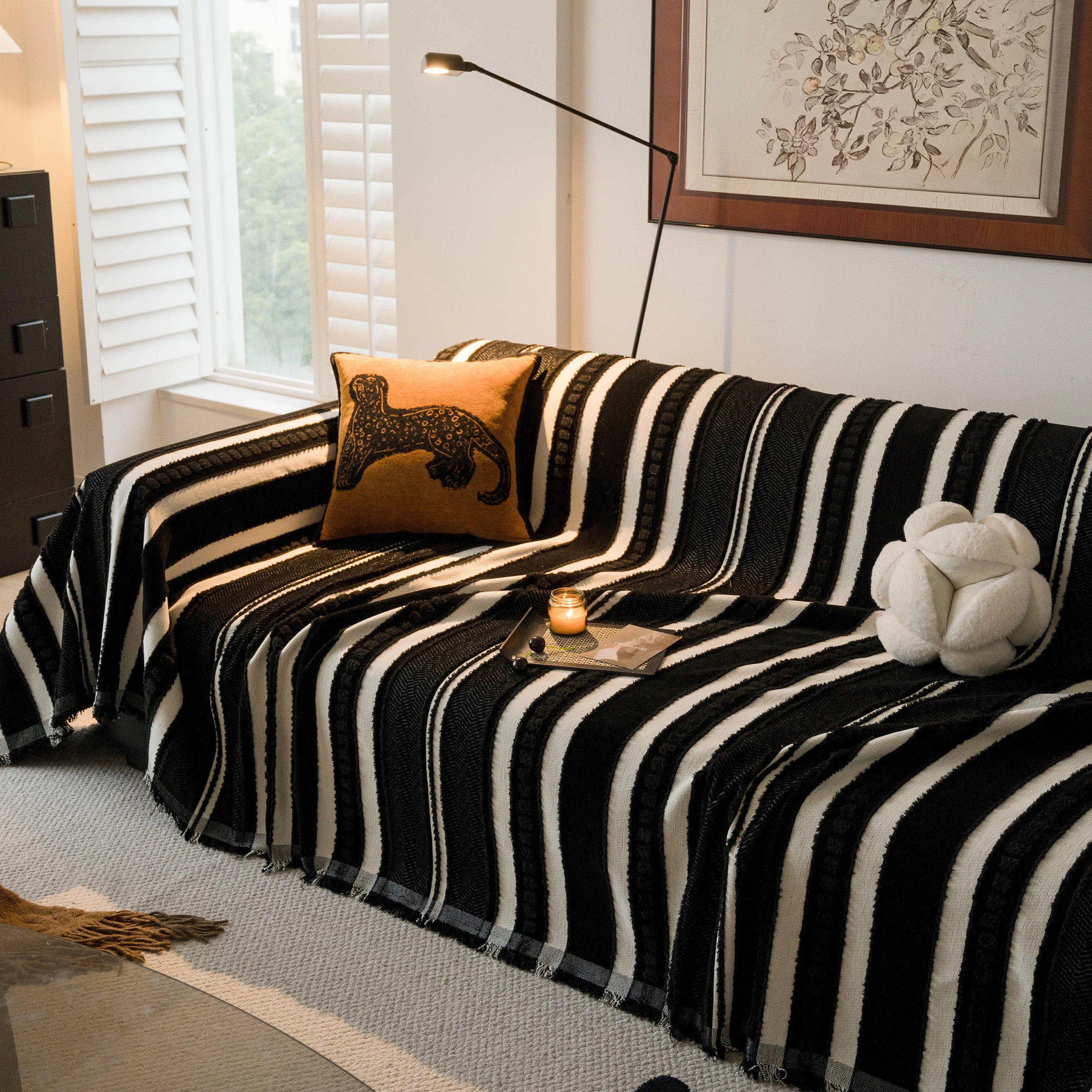 Bohemian Striped Sofa Cover, Decor Woven Throw for Couch, Loveseat, or Sectional - Image 57