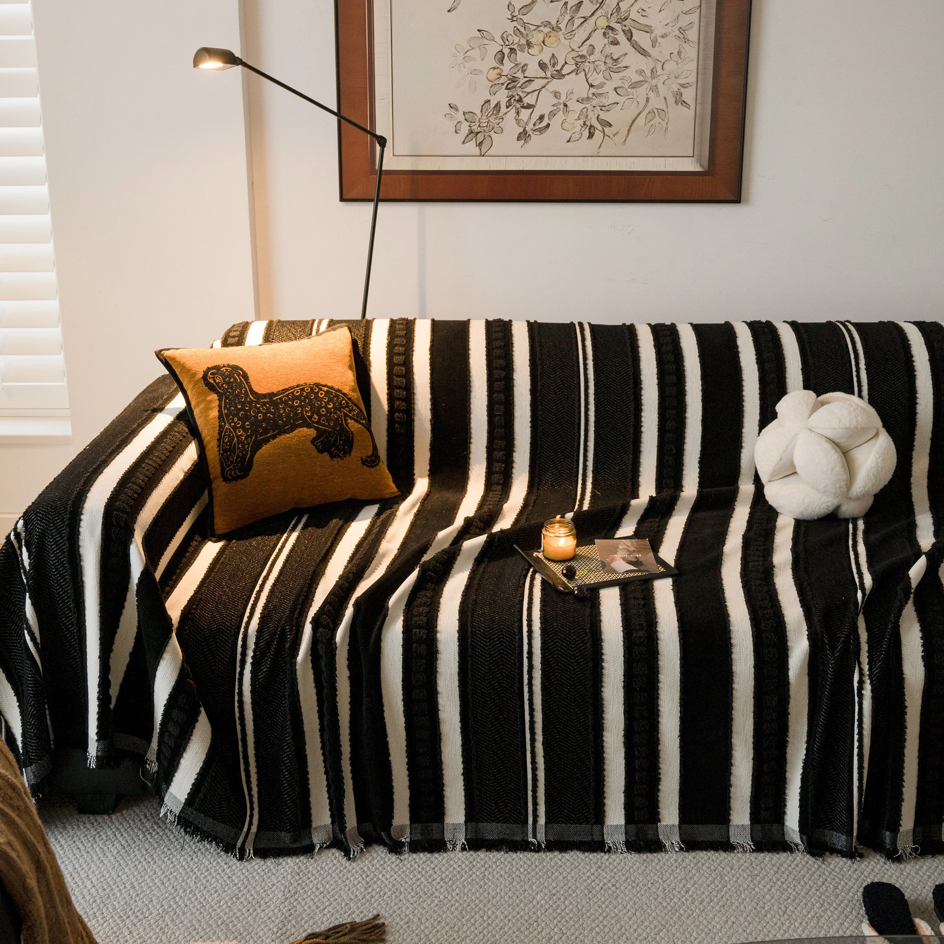 Bohemian Striped Sofa Cover, Decor Woven Throw for Couch, Loveseat, or Sectional - Image 60