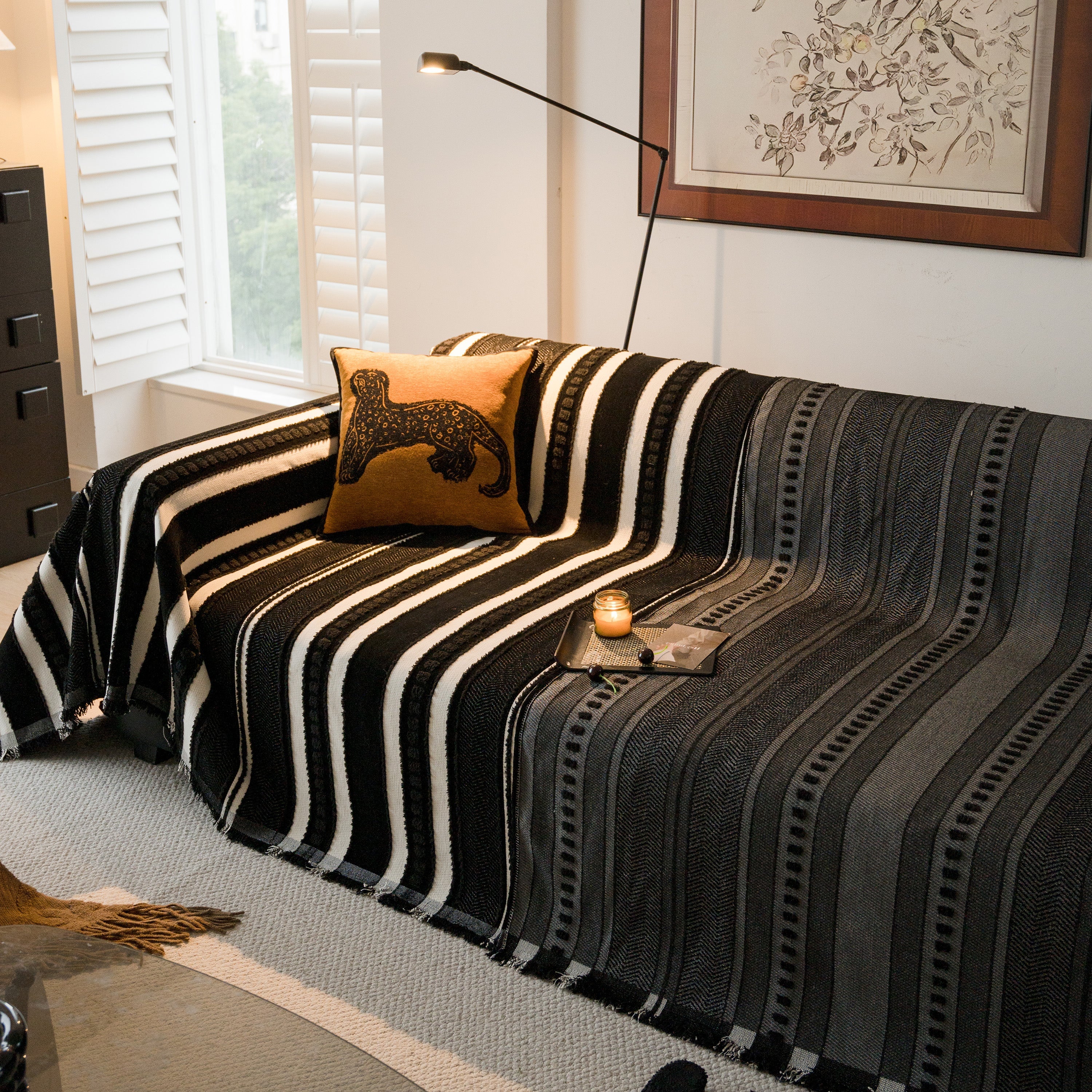 Bohemian Striped Sofa Cover, Decor Woven Throw for Couch, Loveseat, or Sectional - Image 61