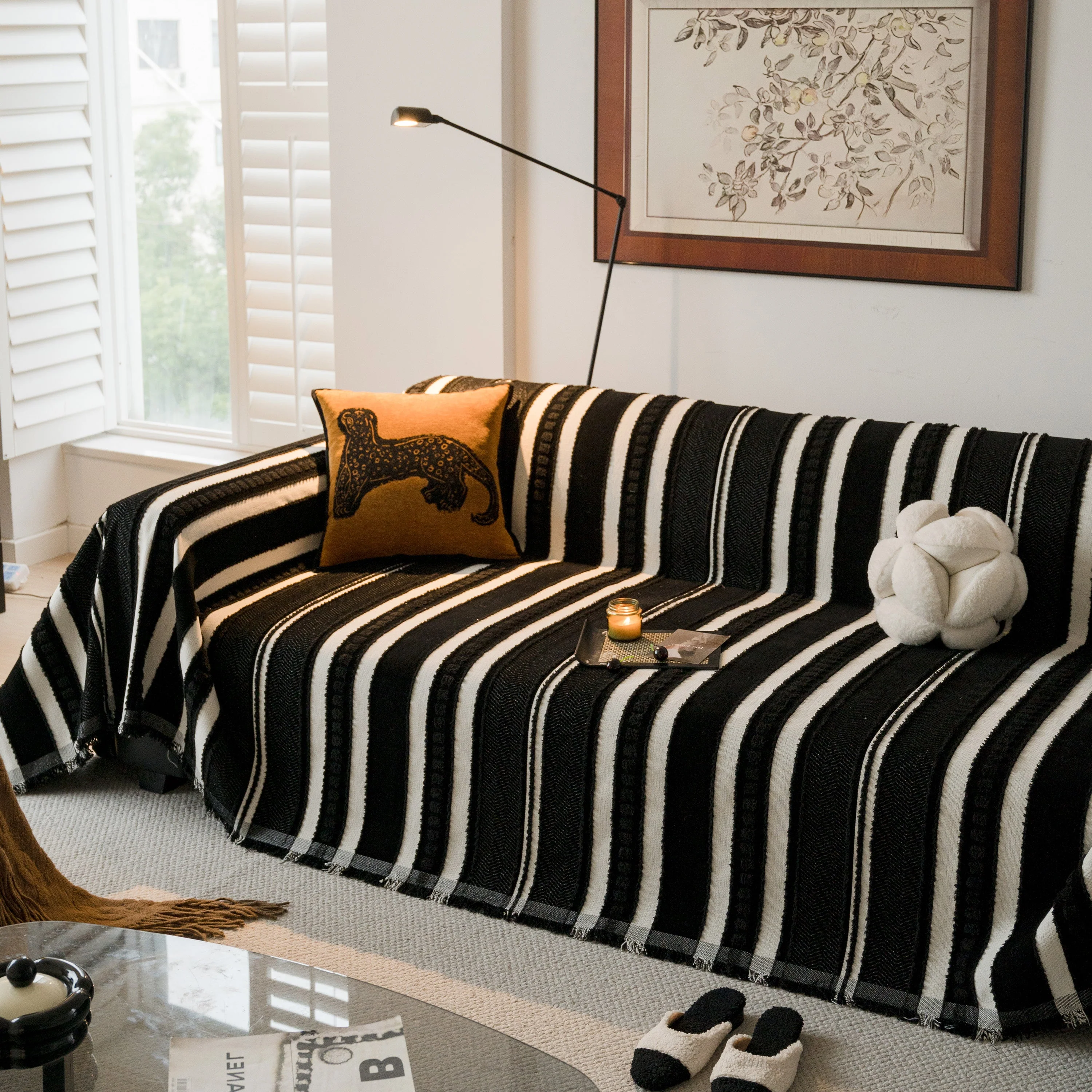 Bohemian Striped Sofa Cover, Decor Woven Throw for Couch, Loveseat, or Sectional - Image 63