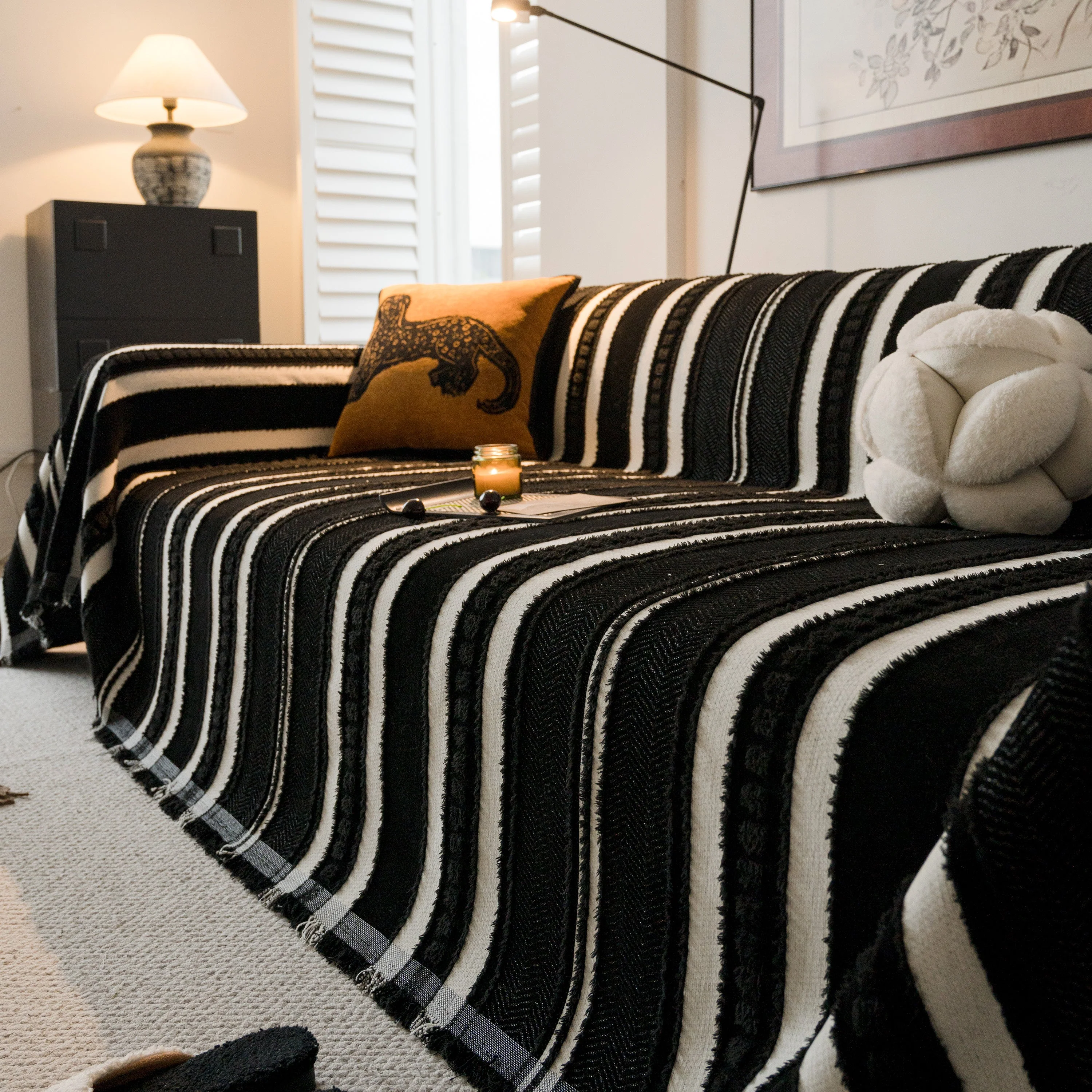 Bohemian Striped Sofa Cover, Decor Woven Throw for Couch, Loveseat, or Sectional - Image 67
