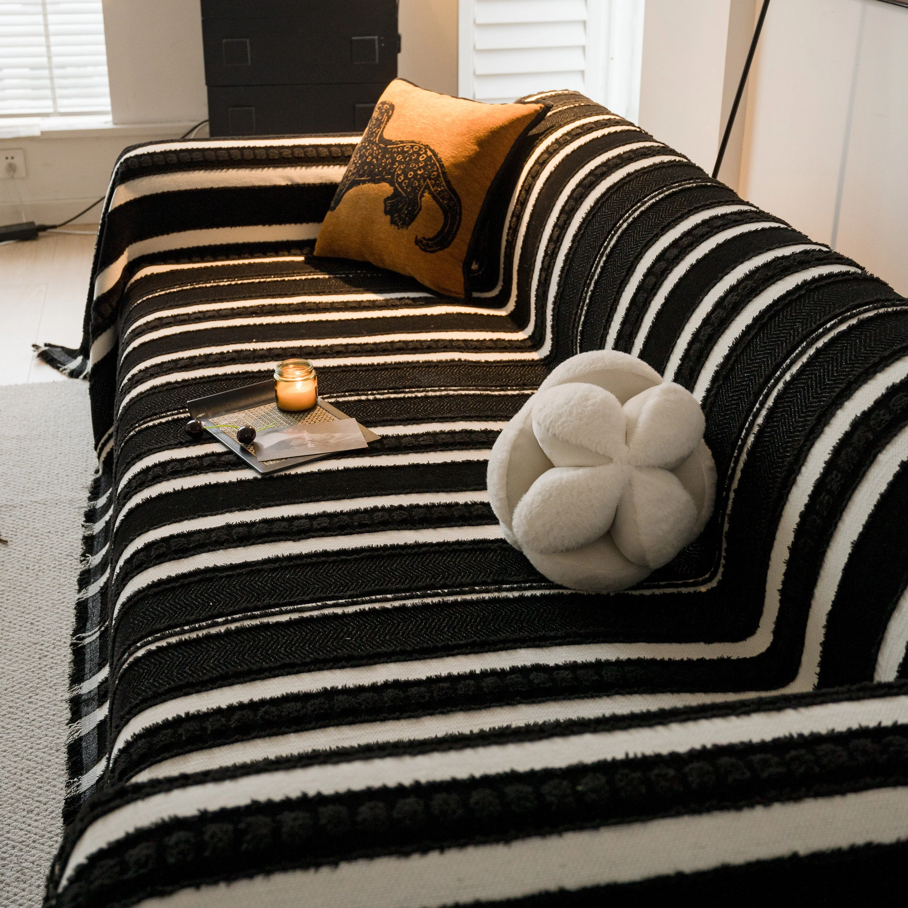 Bohemian Striped Sofa Cover, Decor Woven Throw for Couch, Loveseat, or Sectional - Image 68