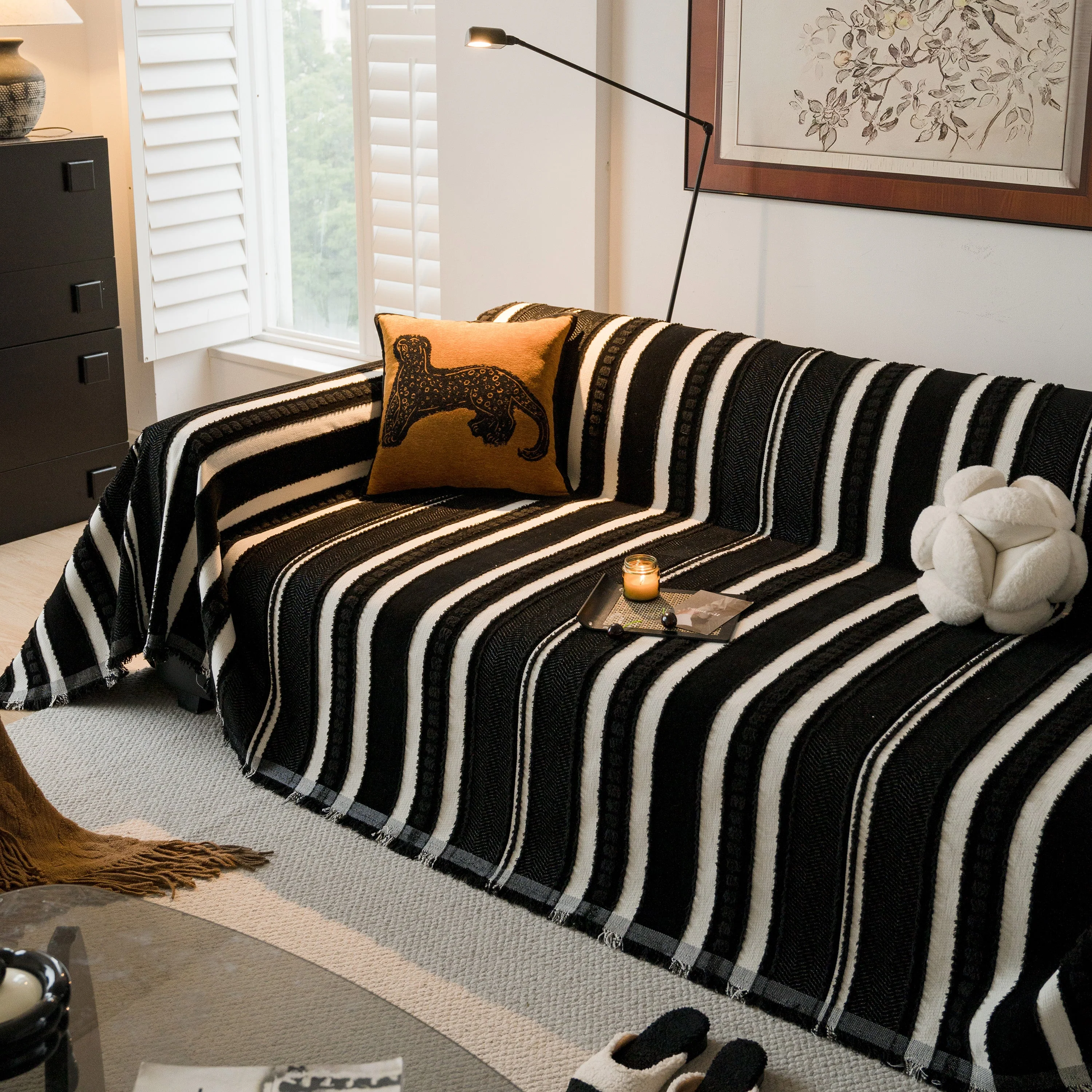 Bohemian Striped Sofa Cover, Decor Woven Throw for Couch, Loveseat, or Sectional - Image 70