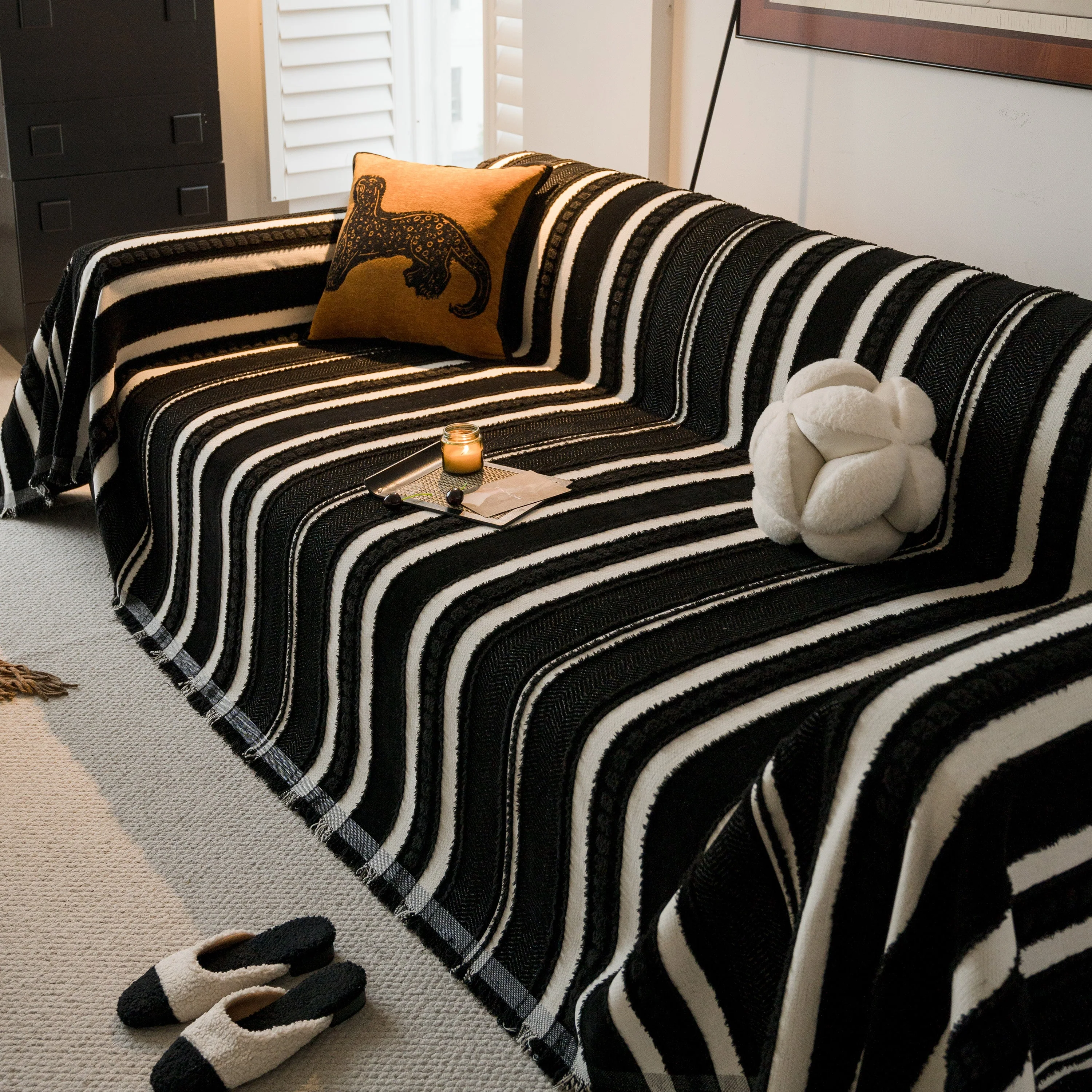 Bohemian Striped Sofa Cover, Decor Woven Throw for Couch, Loveseat, or Sectional - Image 71