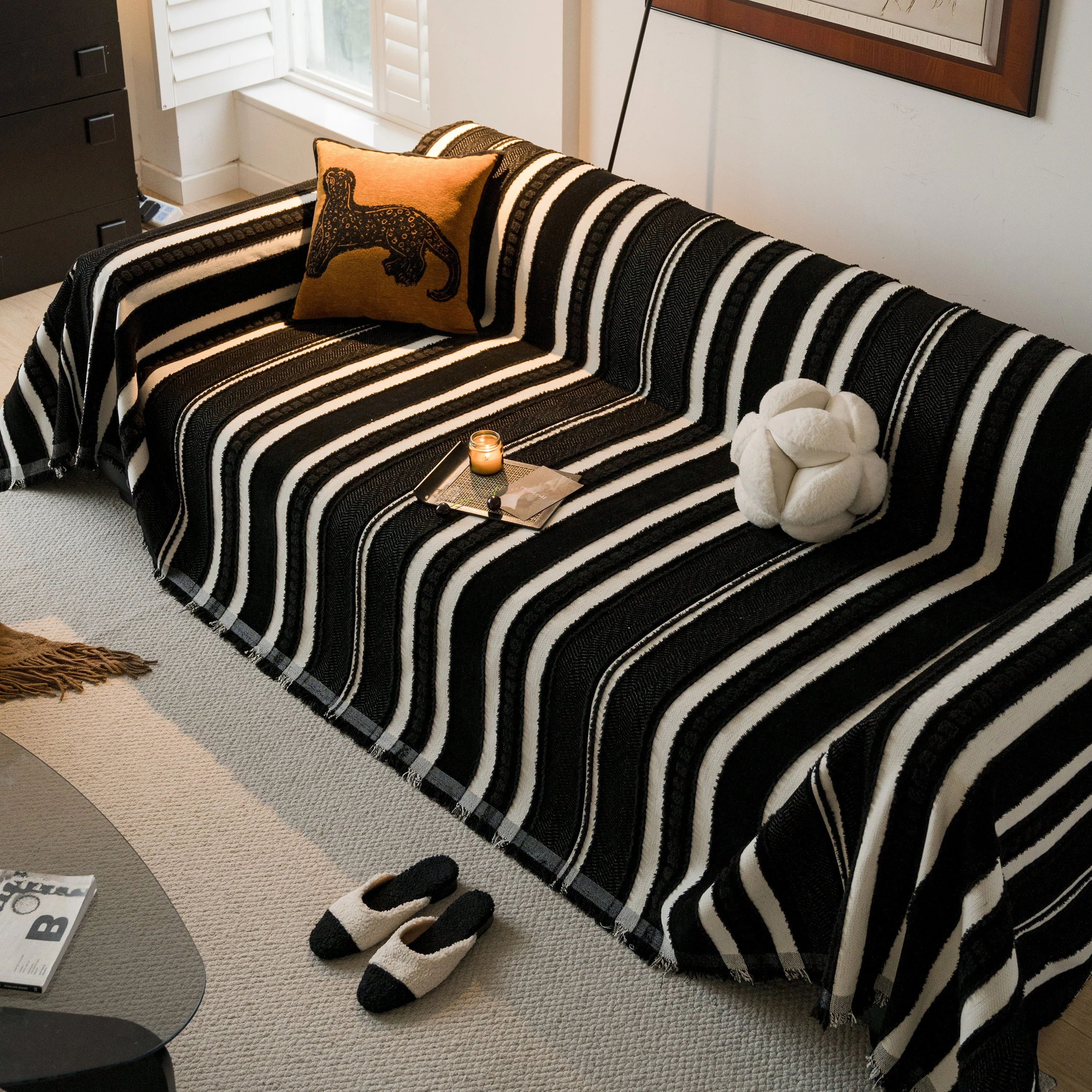 Bohemian Striped Sofa Cover, Decor Woven Throw for Couch, Loveseat, or Sectional - Image 72