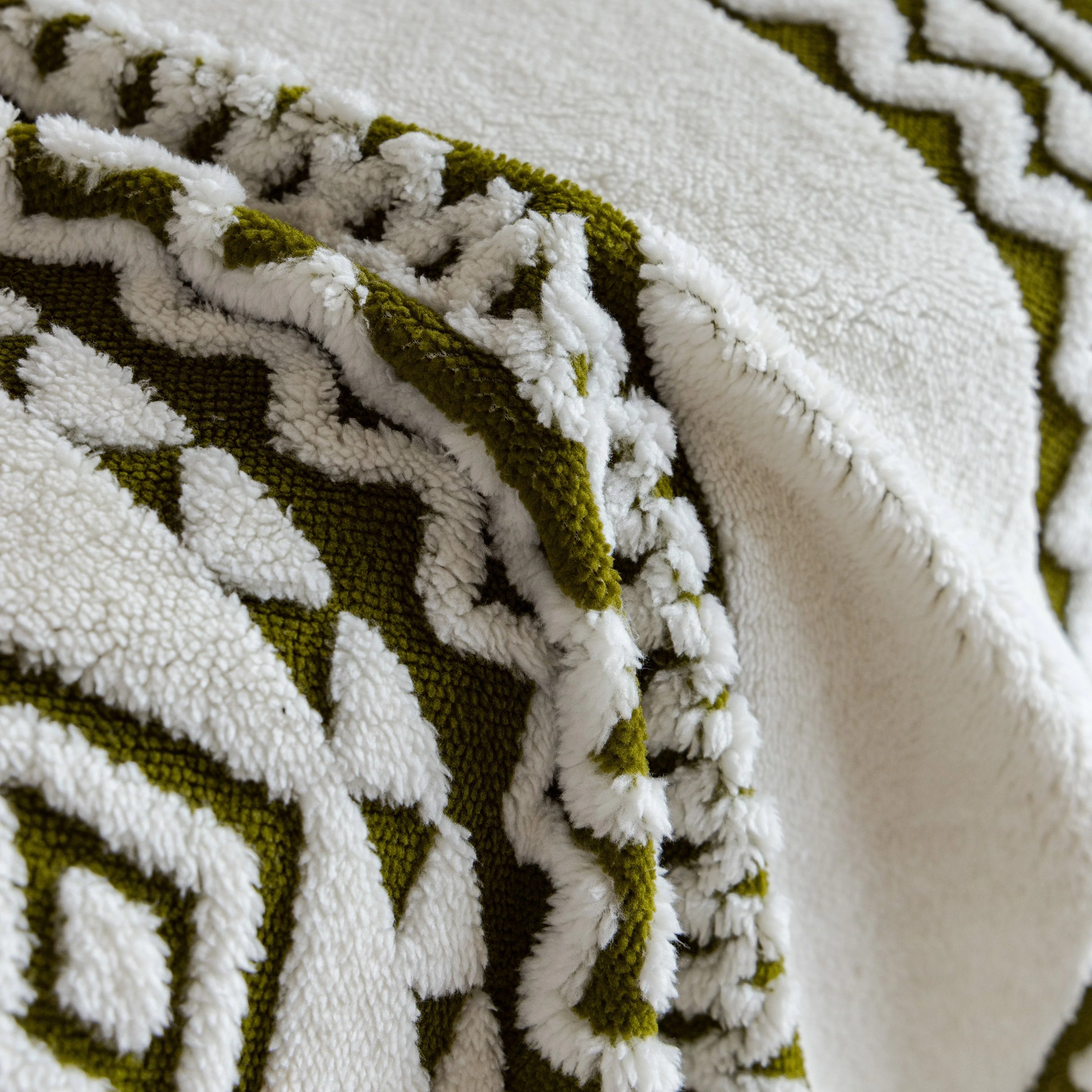 Bohemian Tufted Sofa Cover, Plush Fleece Throw Blanket with 3D Woven Aztec Stripes - Image 10