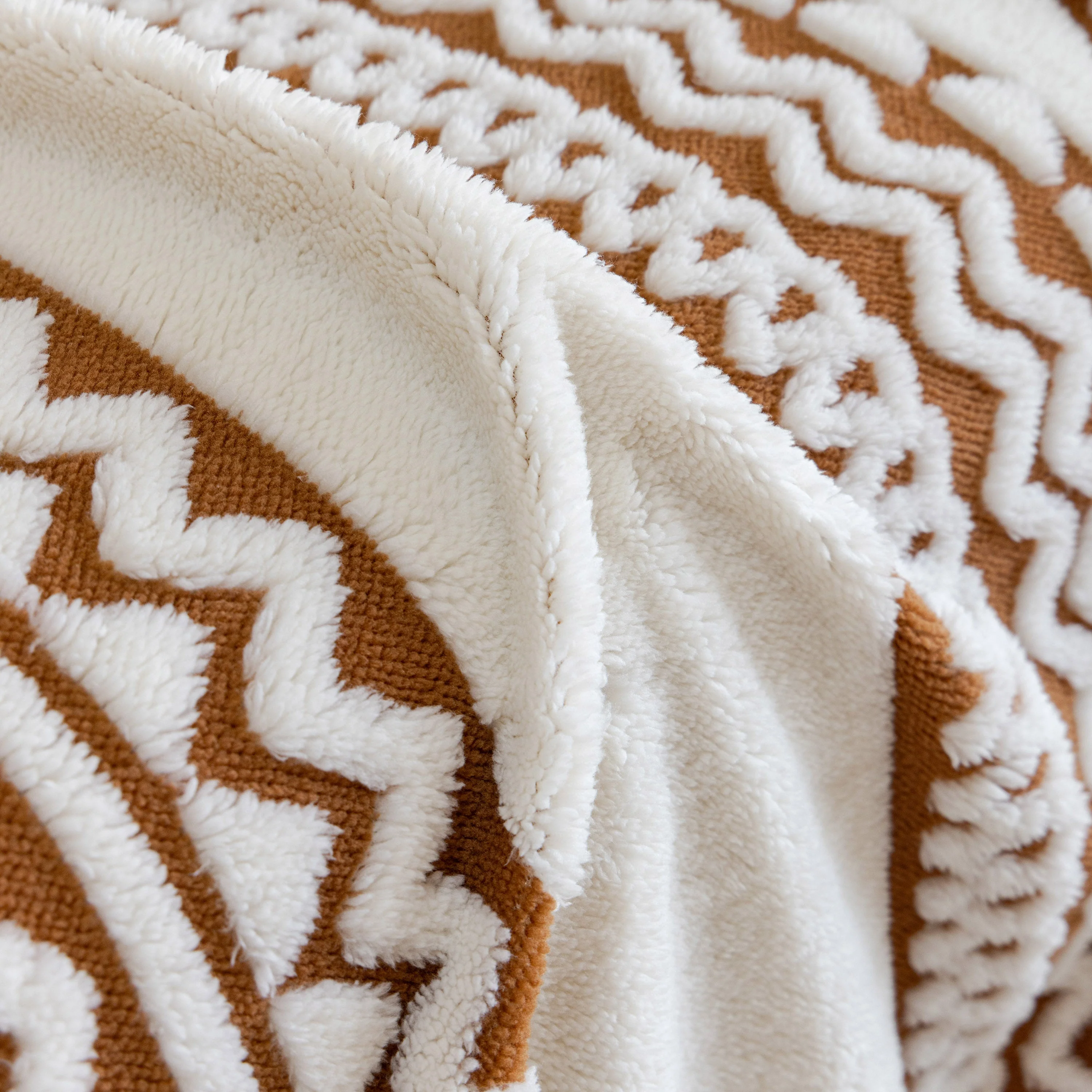 Bohemian Tufted Sofa Cover, Plush Fleece Throw Blanket with 3D Woven Aztec Stripes - Image 61