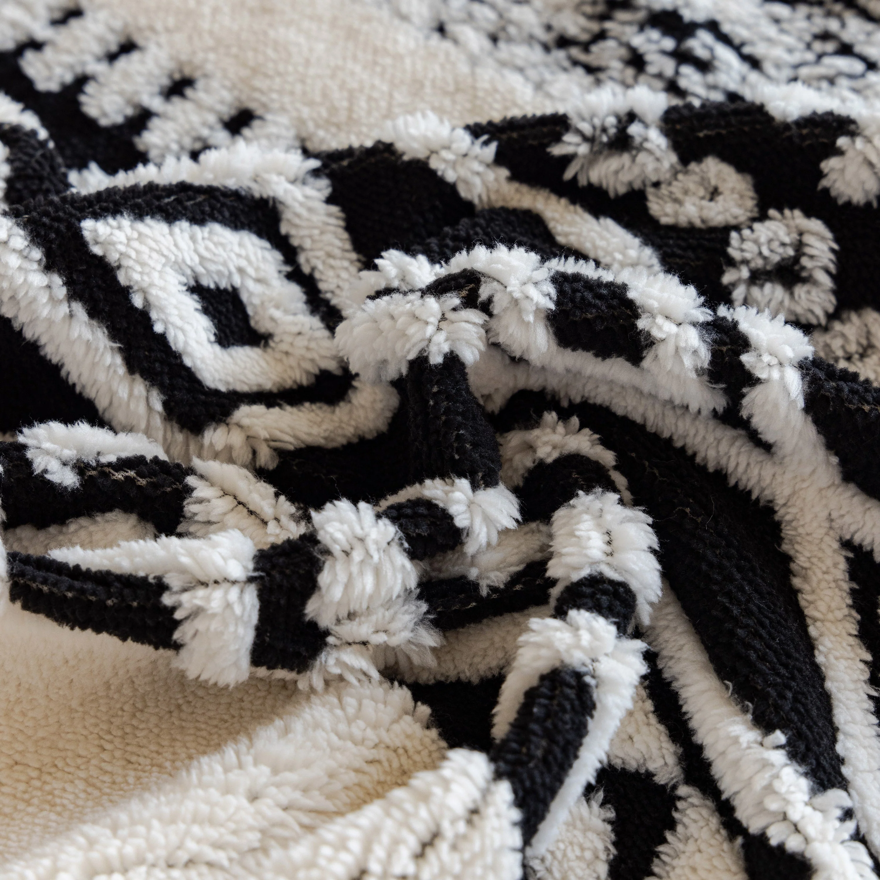 Bohemian Tufted Sofa Cover, Plush Fleece Throw Blanket with 3D Woven Aztec Stripes - Image 82