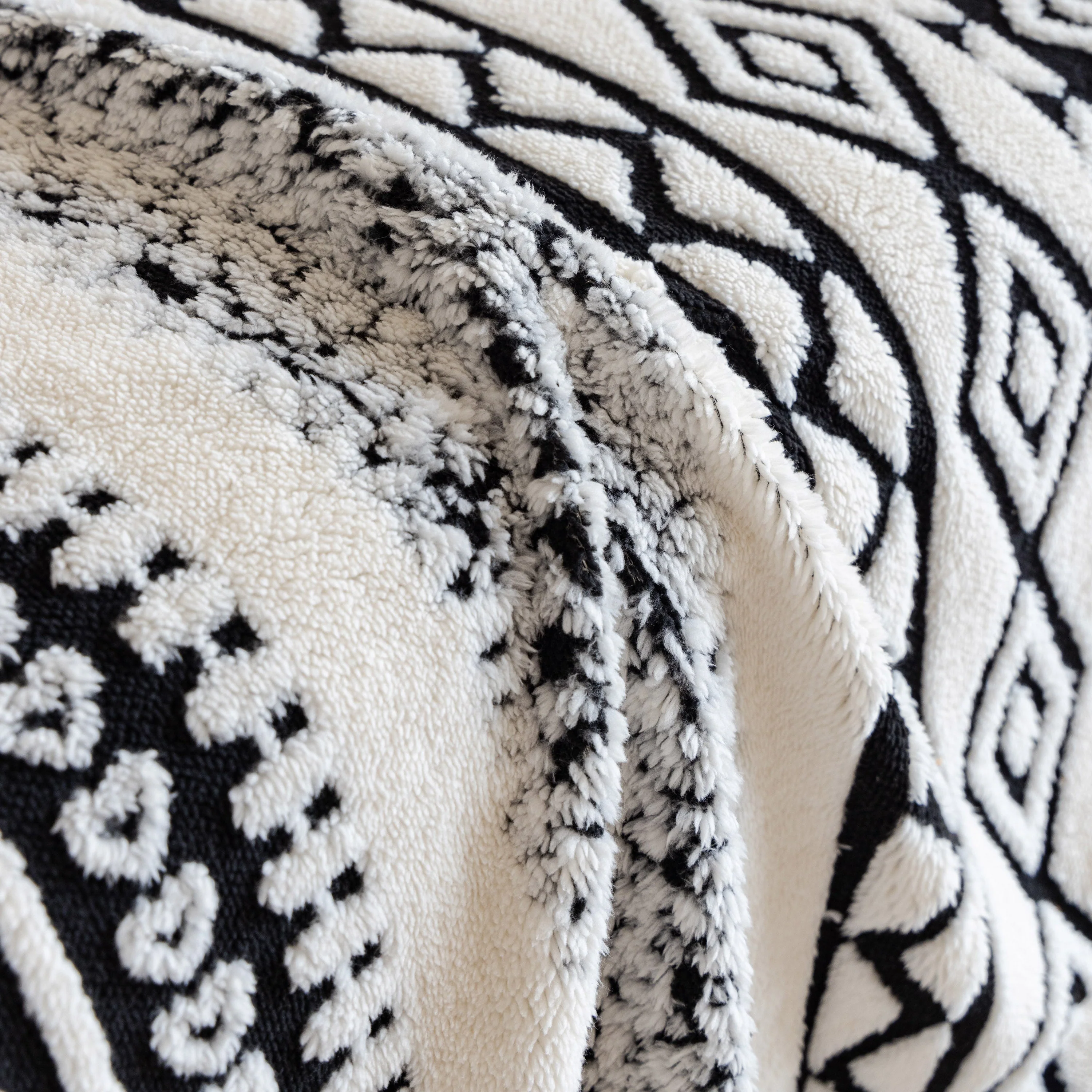Bohemian Tufted Sofa Cover, Plush Fleece Throw Blanket with 3D Woven Aztec Stripes - Image 83