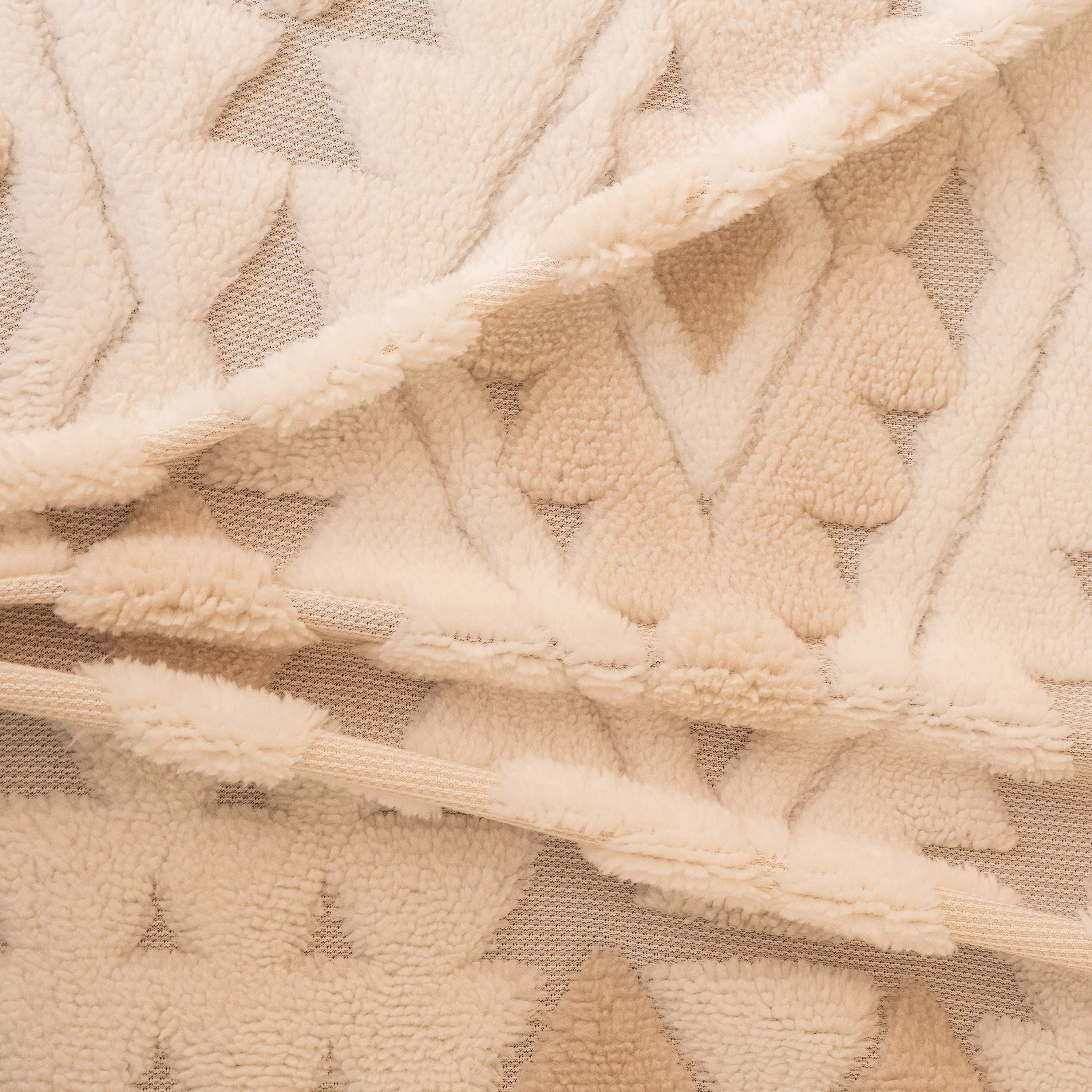 Bohemian Tufted Sofa Cover, Soft Sherpa Fleece Throw Blanket with 3D Aztec Geometric - Image 100