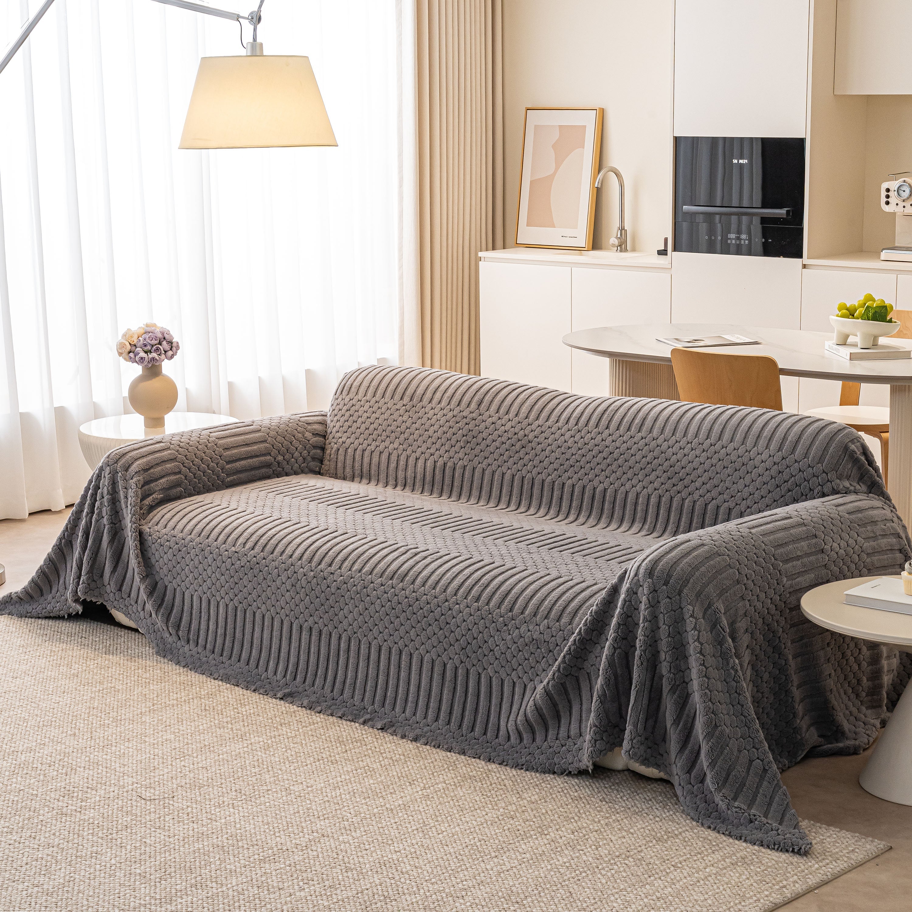 Boho 3D Geometric Throw Blanket for Couch, Luxurious Velvety Plush Fleece Sofa Cover - Image 14