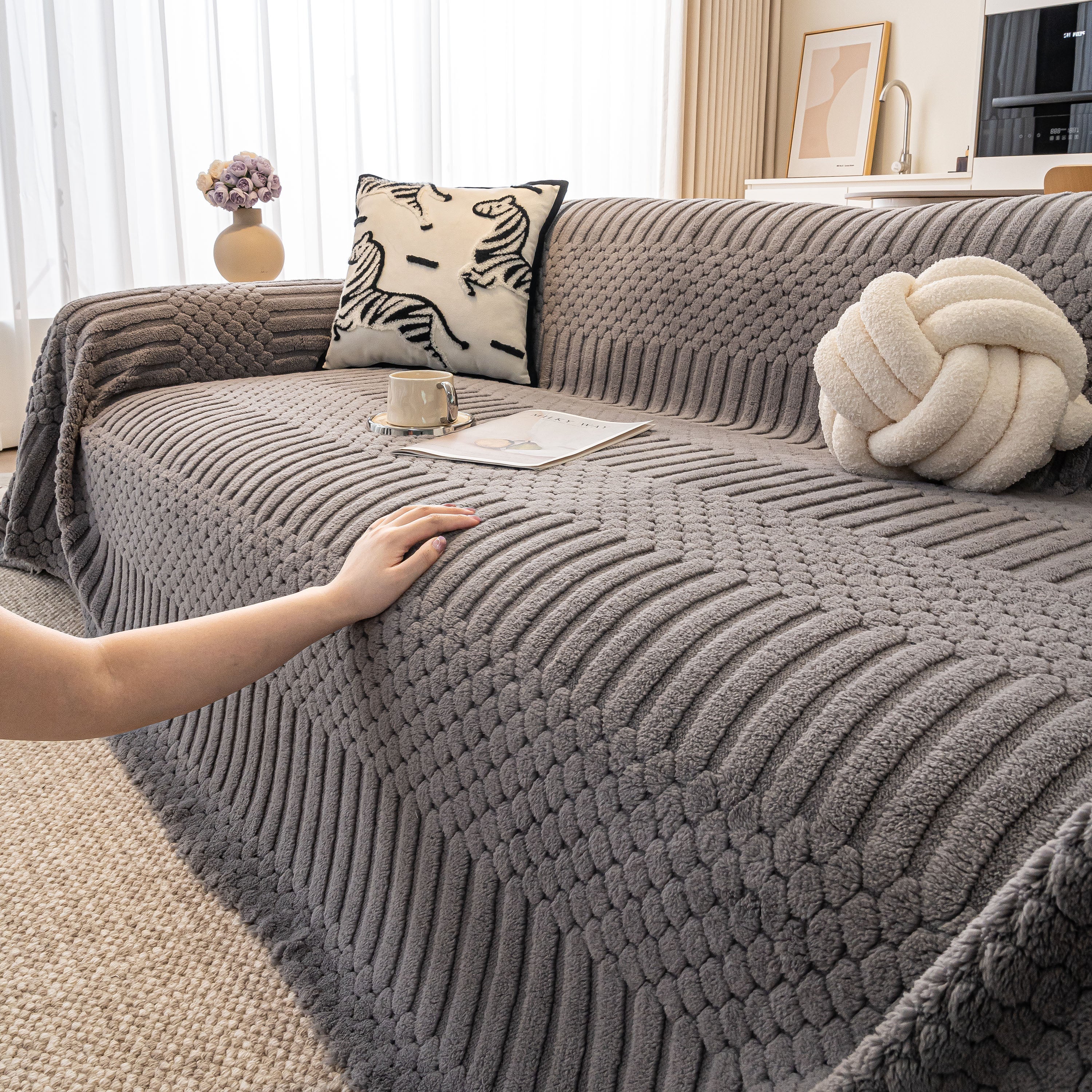 Boho 3D Geometric Throw Blanket for Couch, Luxurious Velvety Plush Fleece Sofa Cover - Image 16