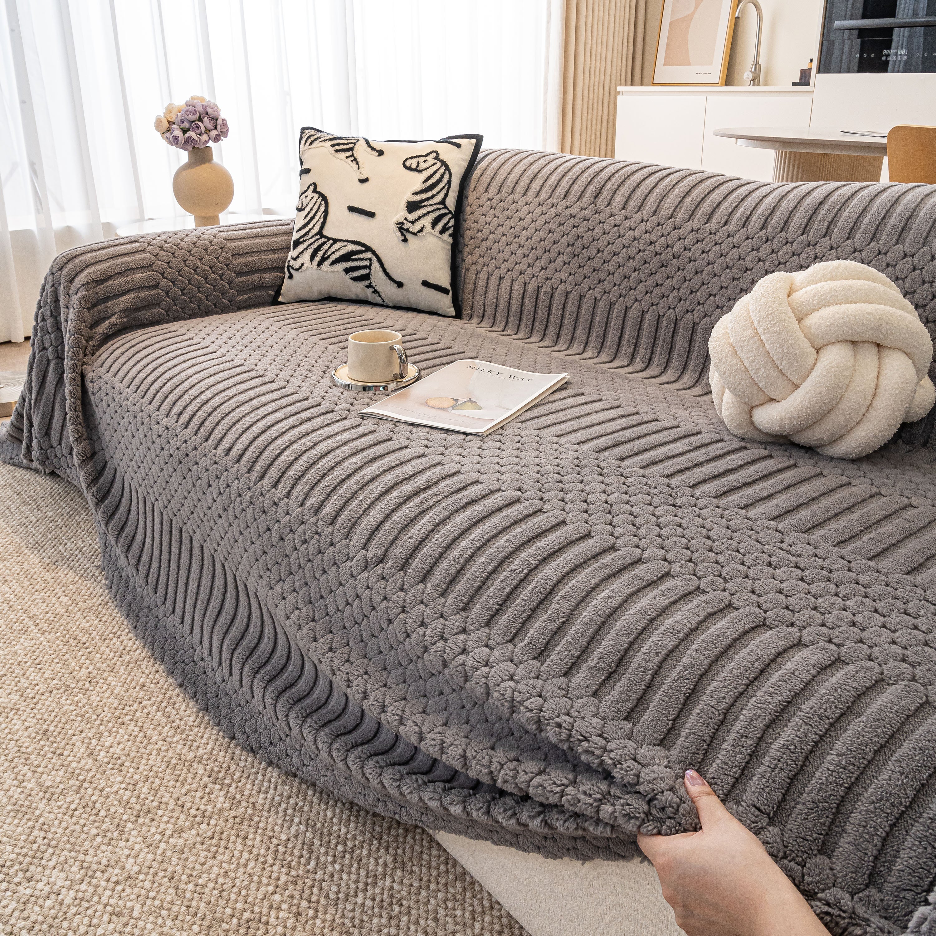 Boho 3D Geometric Throw Blanket for Couch, Luxurious Velvety Plush Fleece Sofa Cover - Image 18