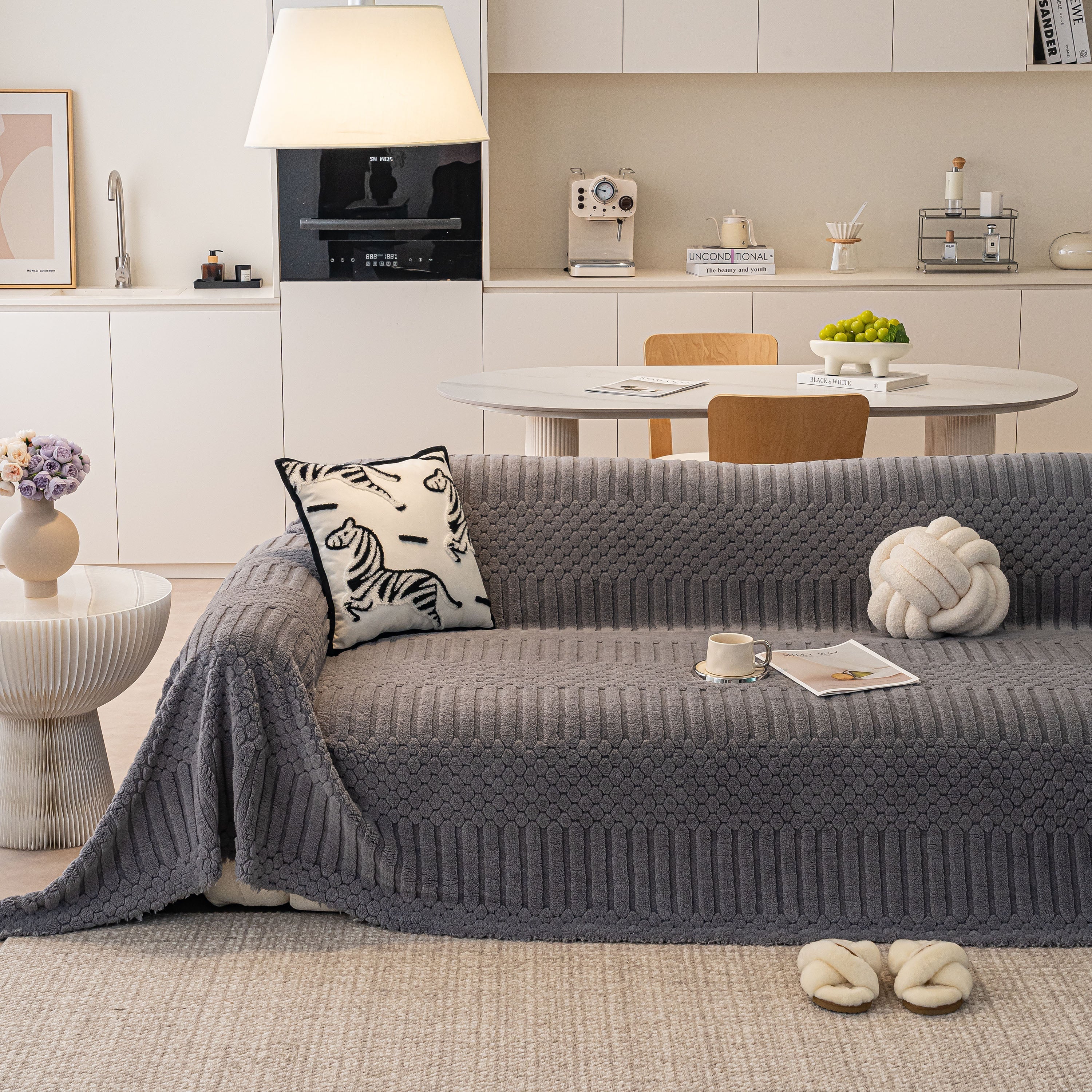 Boho 3D Geometric Throw Blanket for Couch, Luxurious Velvety Plush Fleece Sofa Cover - Image 2