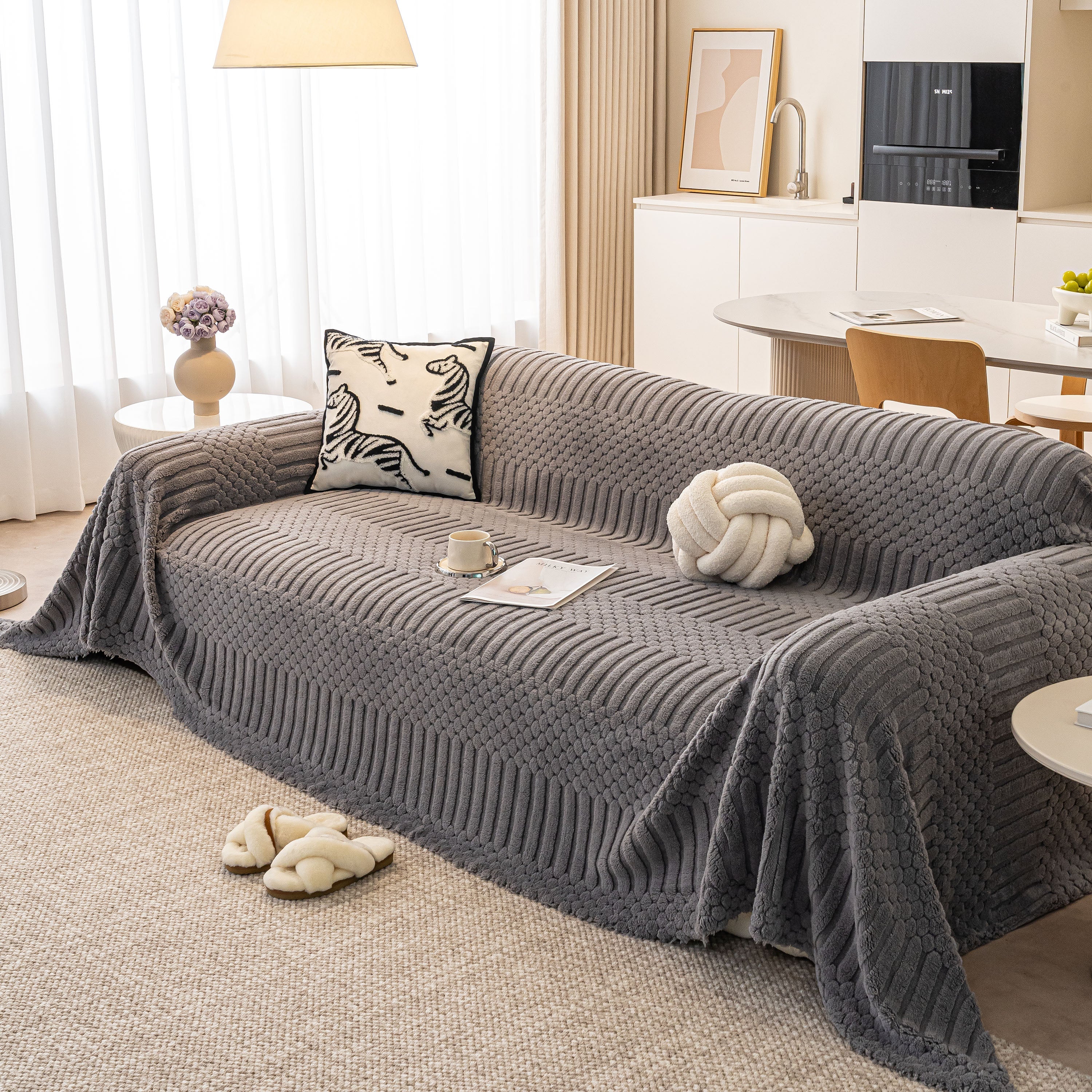 Boho 3D Geometric Throw Blanket for Couch, Luxurious Velvety Plush Fleece Sofa Cover - Image 20