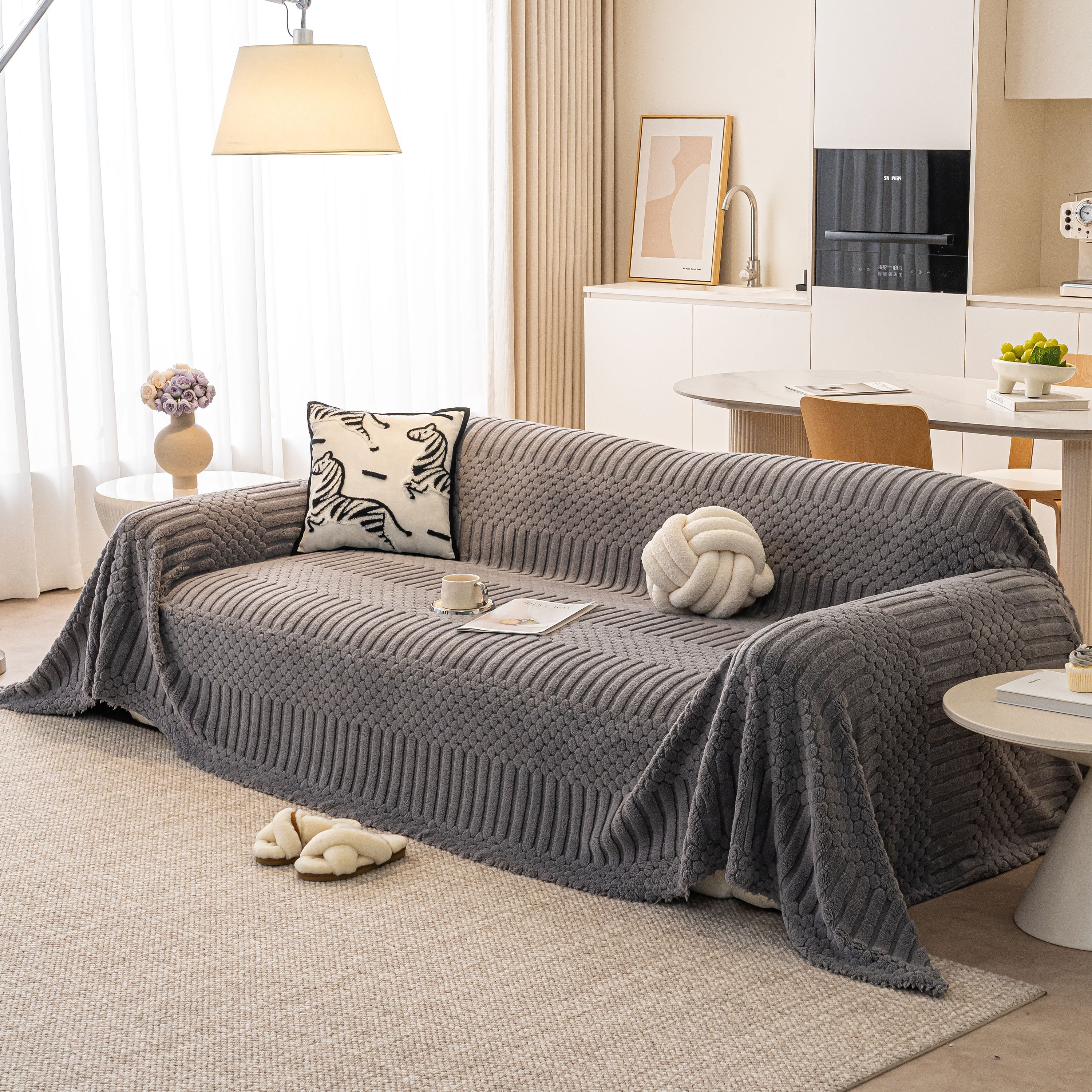 Boho 3D Geometric Throw Blanket for Couch, Luxurious Velvety Plush Fleece Sofa Cover - Image 21
