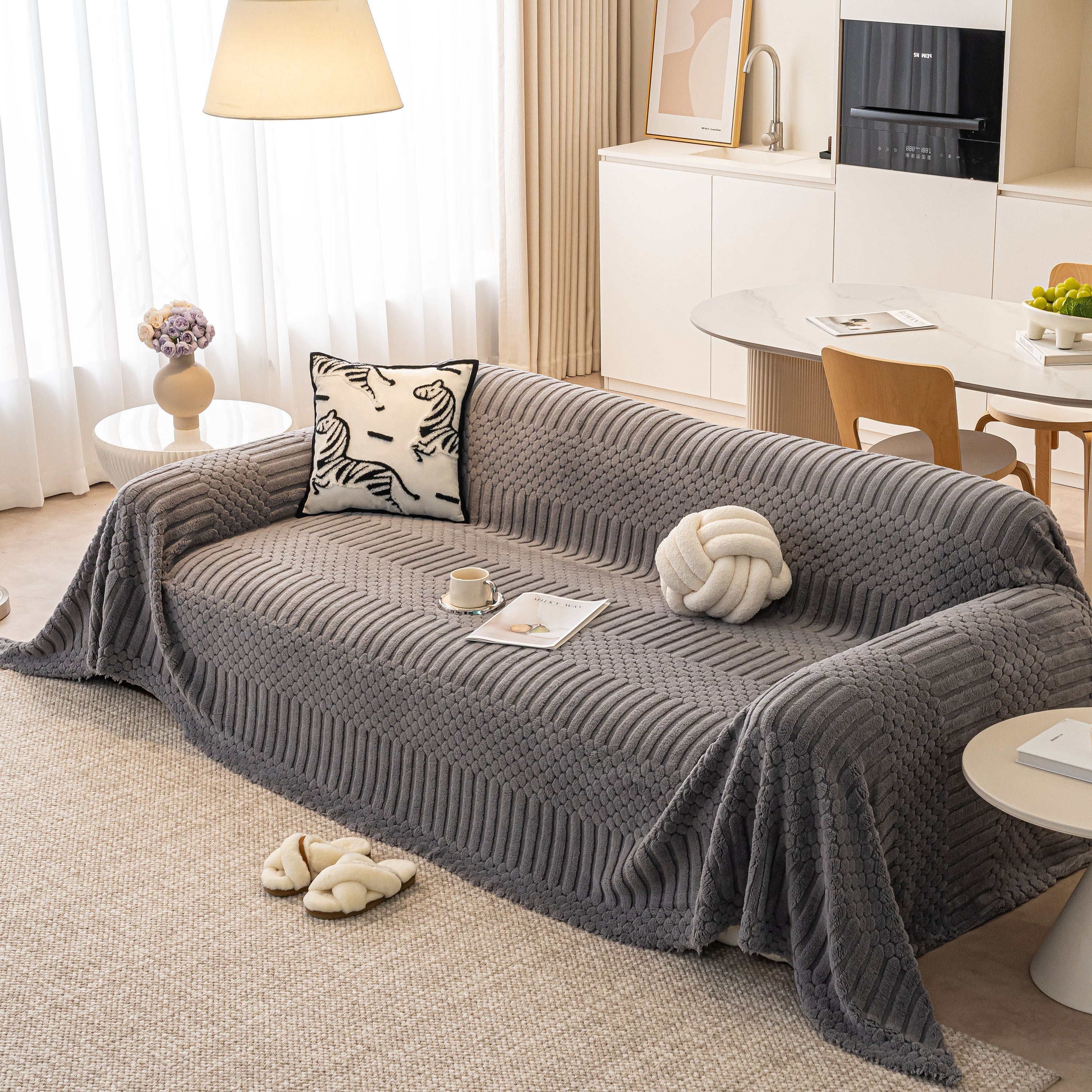 Boho 3D Geometric Throw Blanket for Couch, Luxurious Velvety Plush Fleece Sofa Cover - Image 22