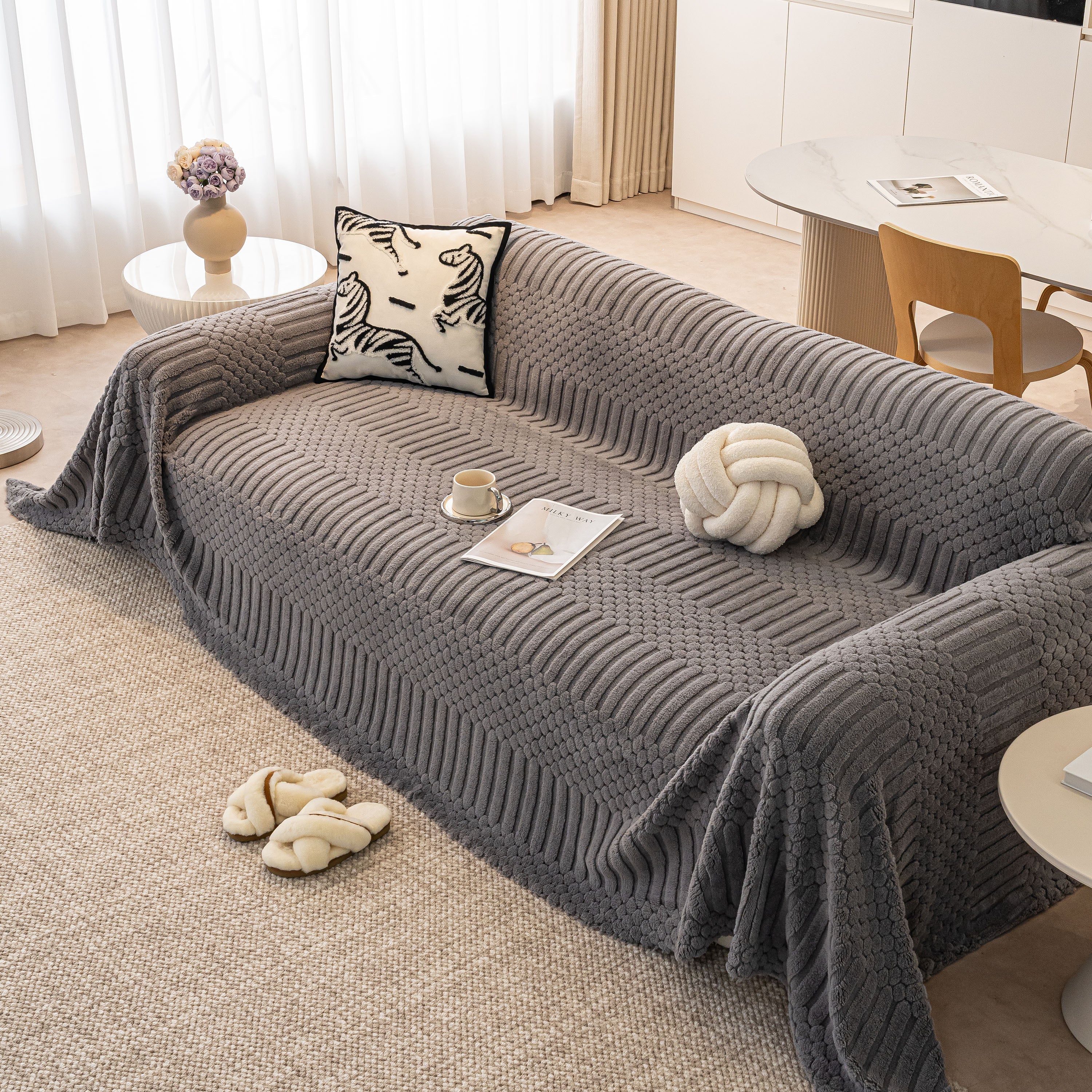 Boho 3D Geometric Throw Blanket for Couch, Luxurious Velvety Plush Fleece Sofa Cover - Image 23