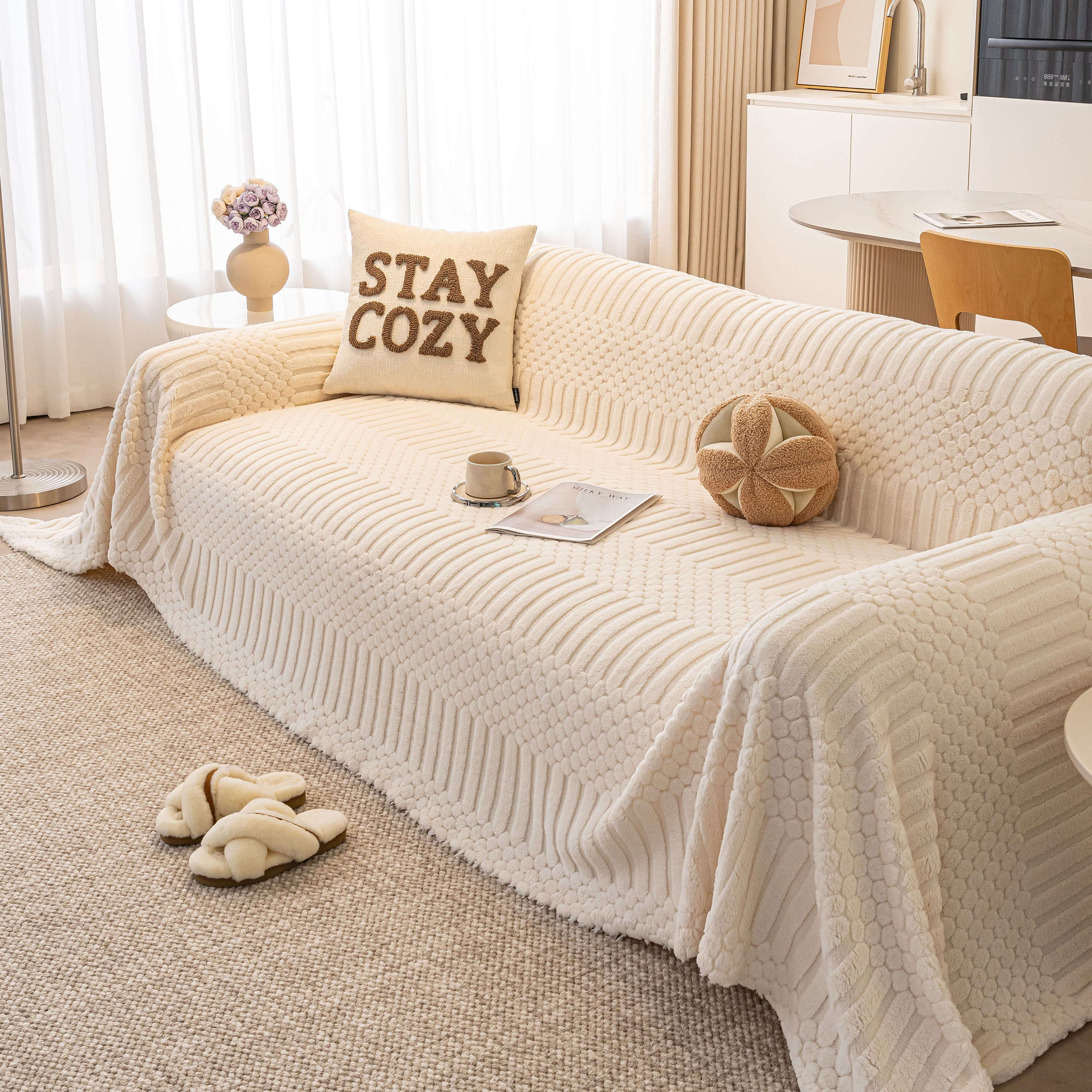 Boho 3D Geometric Throw Blanket for Couch, Luxurious Velvety Plush Fleece Sofa Cover - Image 26