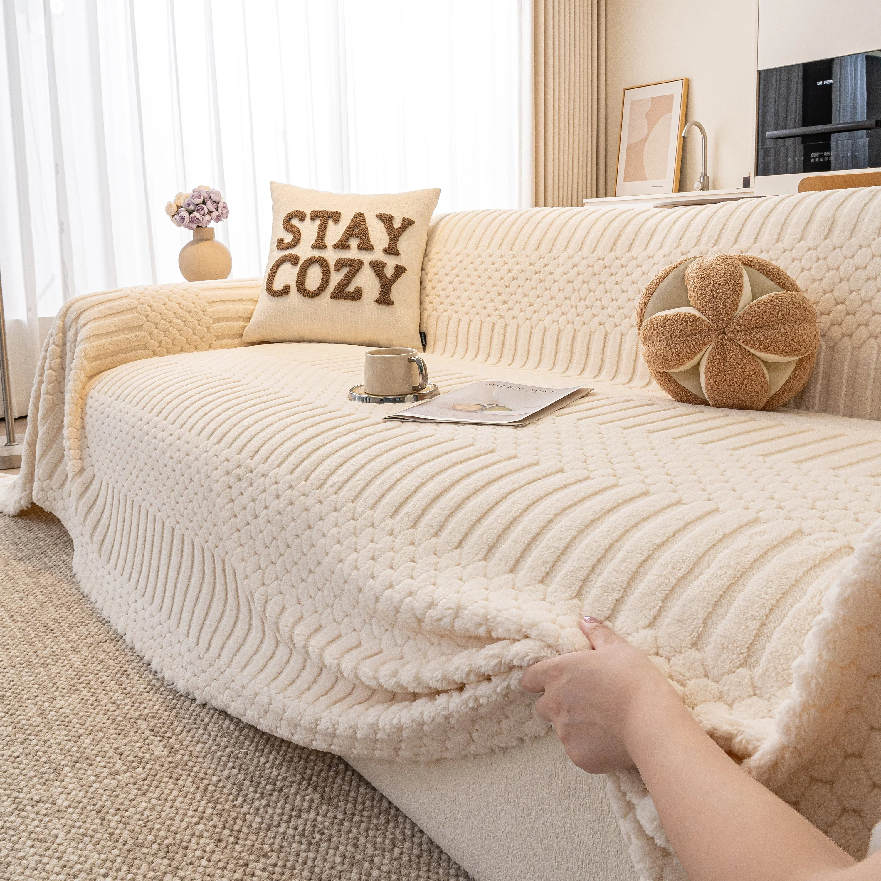 Boho 3D Geometric Throw Blanket for Couch, Luxurious Velvety Plush Fleece Sofa Cover - Image 40