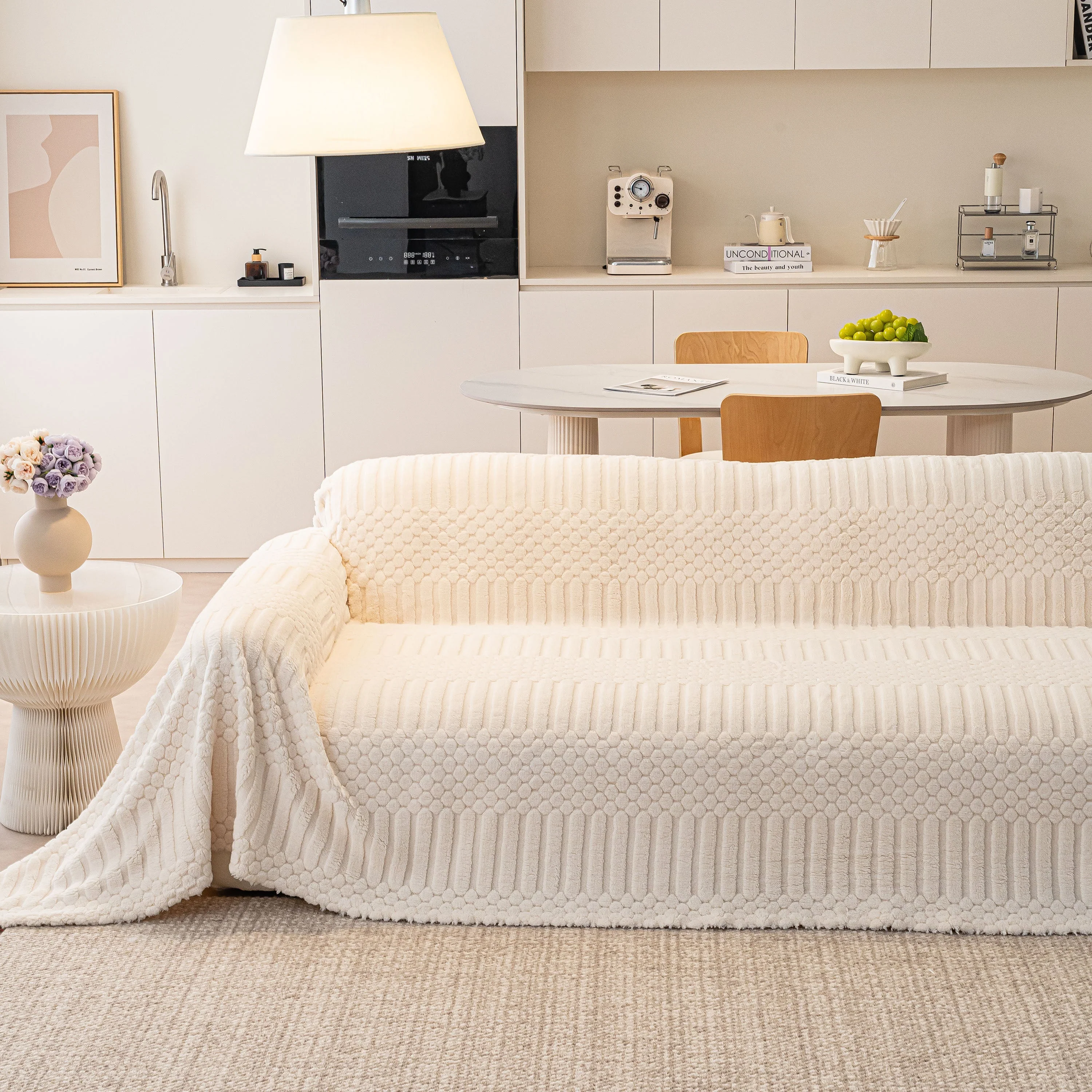 Boho 3D Geometric Throw Blanket for Couch, Luxurious Velvety Plush Fleece Sofa Cover - Image 48