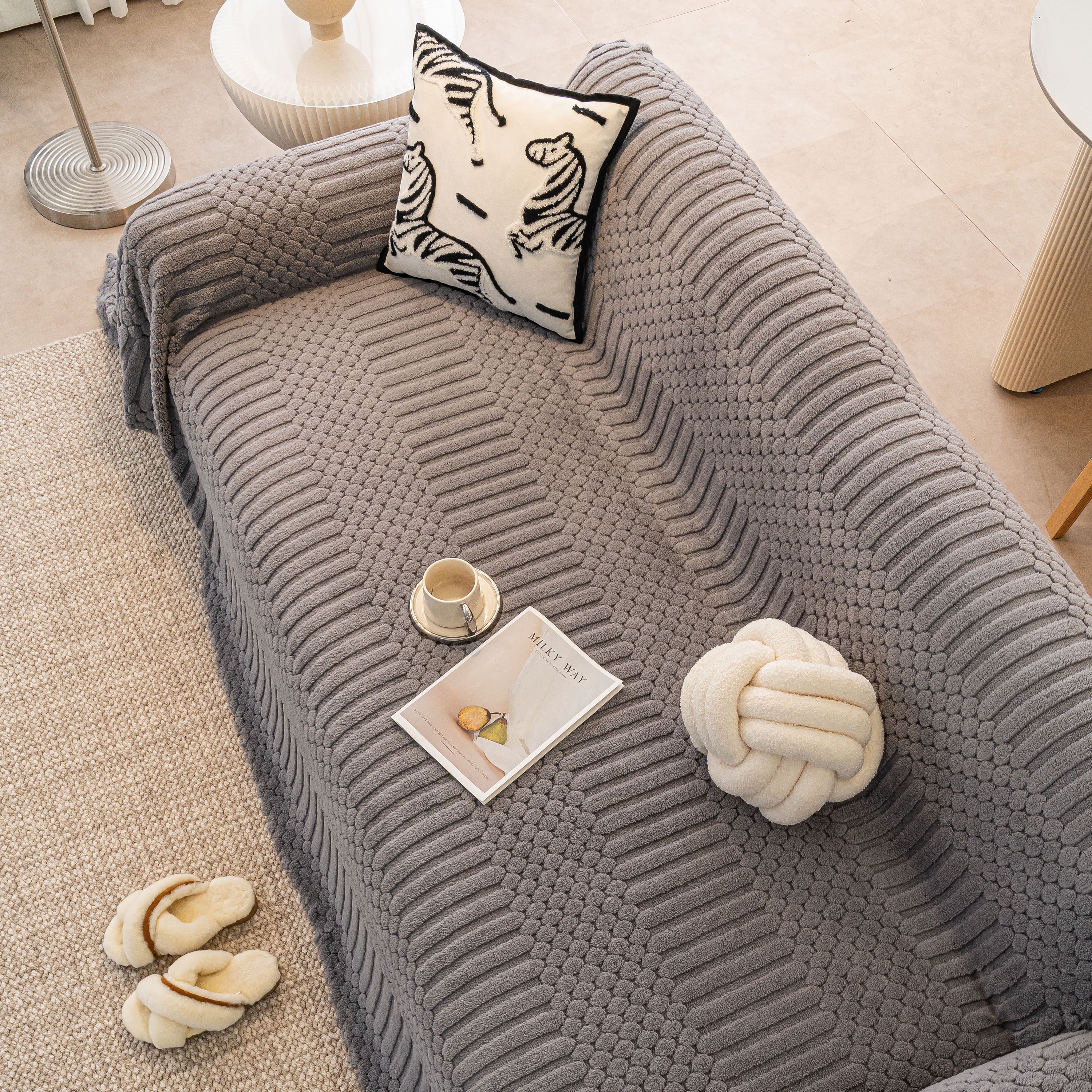 Boho 3D Geometric Throw Blanket for Couch, Luxurious Velvety Plush Fleece Sofa Cover - Image 5