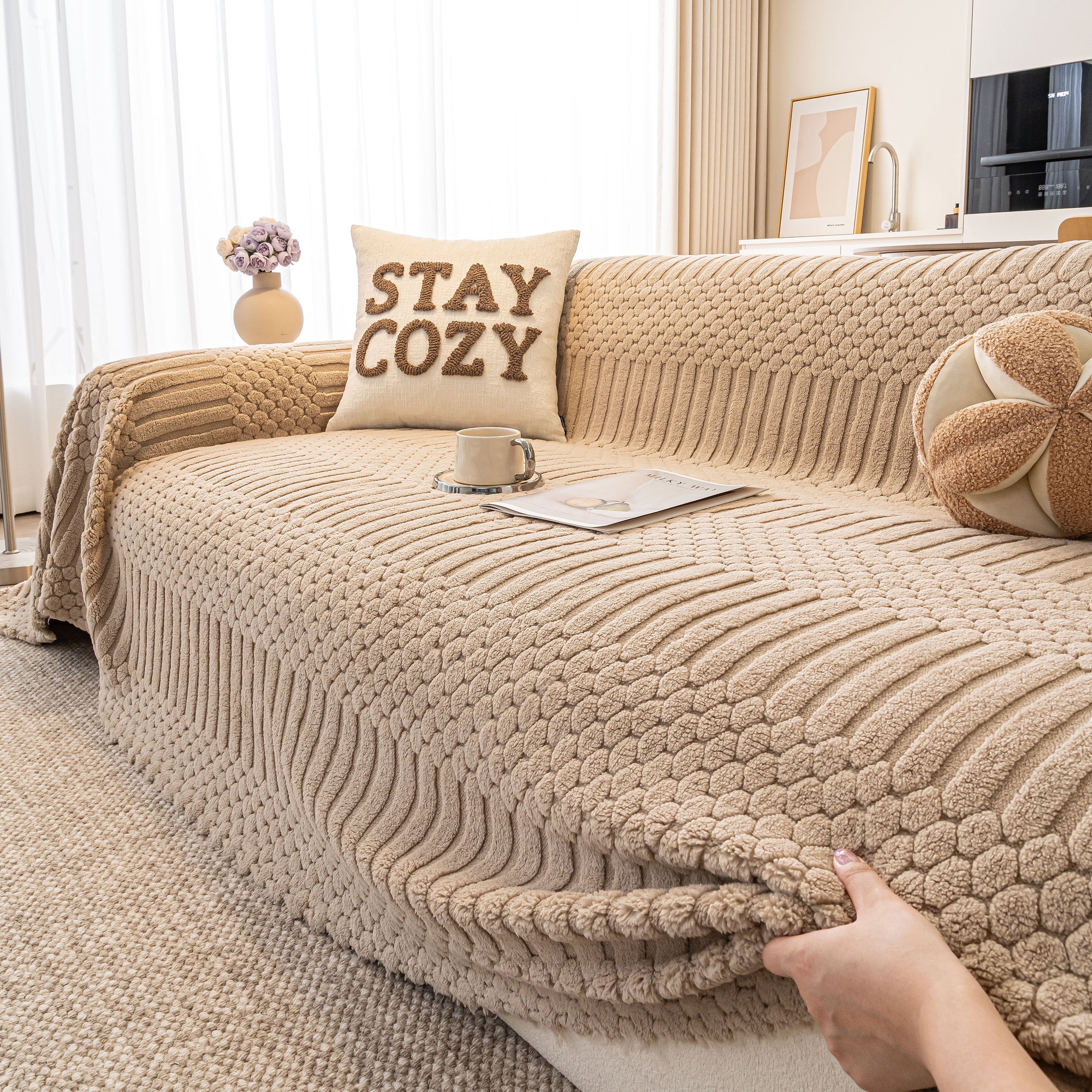 Boho 3D Geometric Throw Blanket for Couch, Luxurious Velvety Plush Fleece Sofa Cover - Image 60