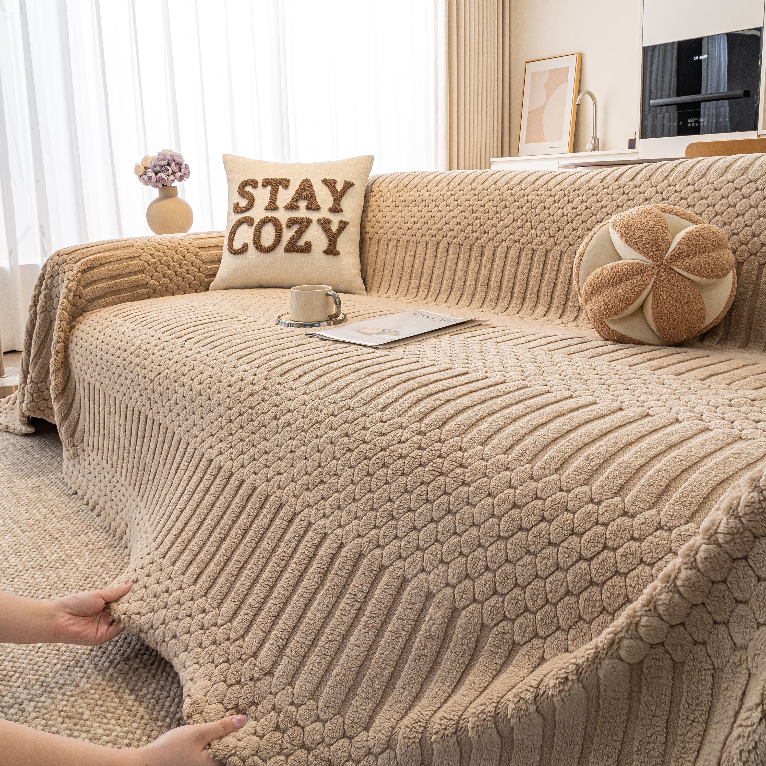 Boho 3D Geometric Throw Blanket for Couch, Luxurious Velvety Plush Fleece Sofa Cover - Image 61