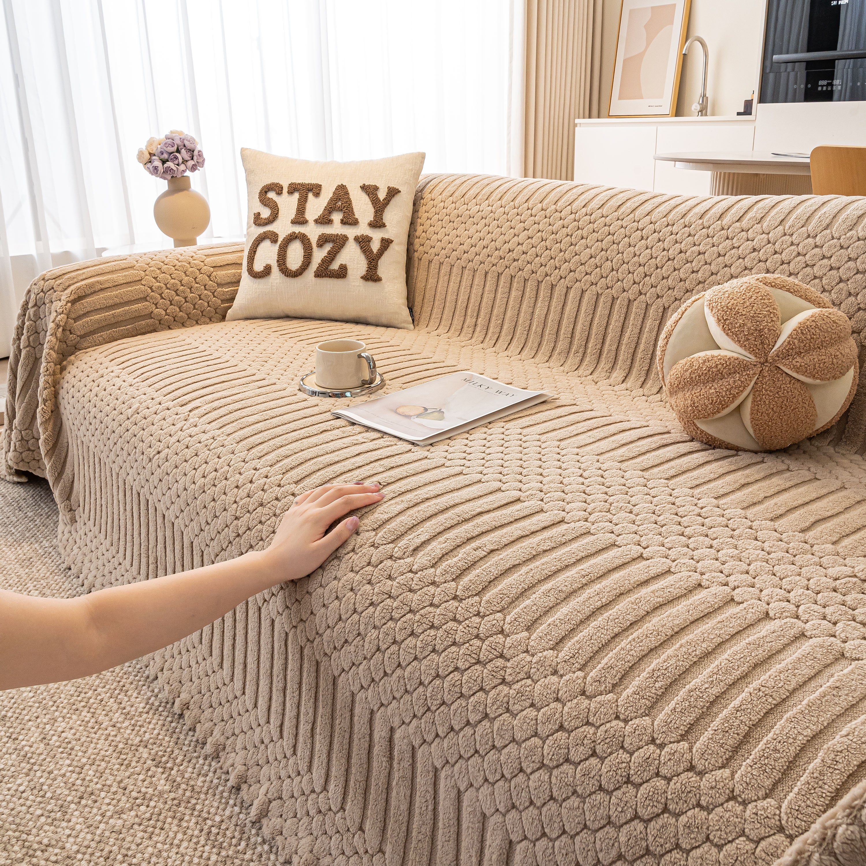 Boho 3D Geometric Throw Blanket for Couch, Luxurious Velvety Plush Fleece Sofa Cover - Image 62