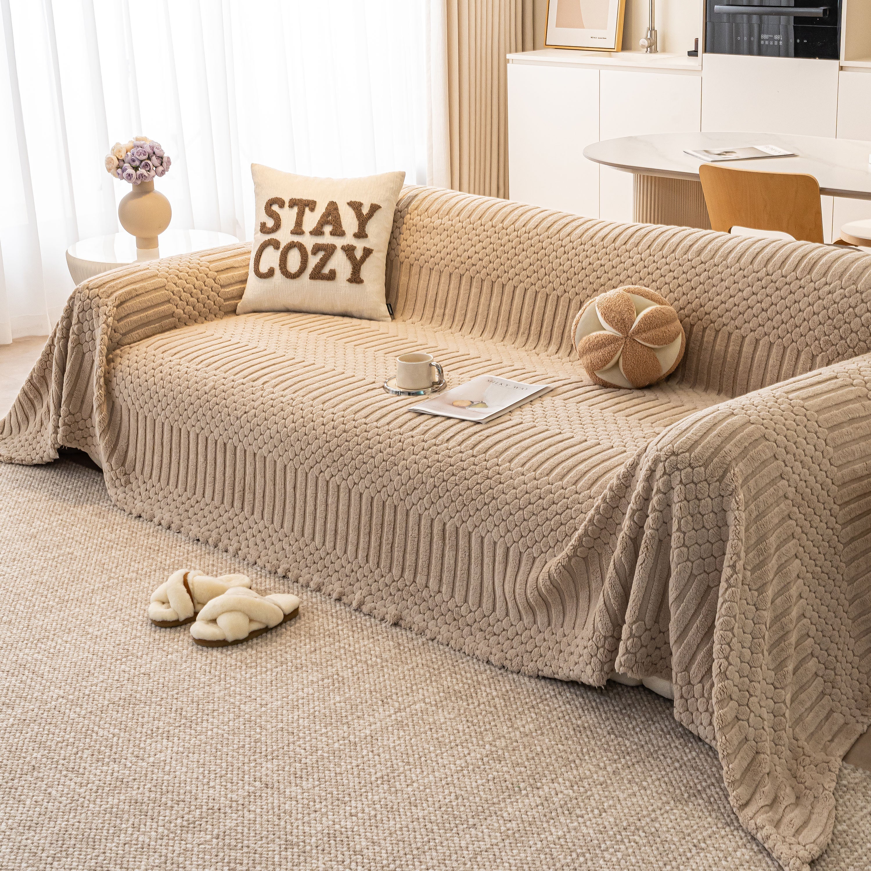 Boho 3D Geometric Throw Blanket for Couch, Luxurious Velvety Plush Fleece Sofa Cover - Image 67
