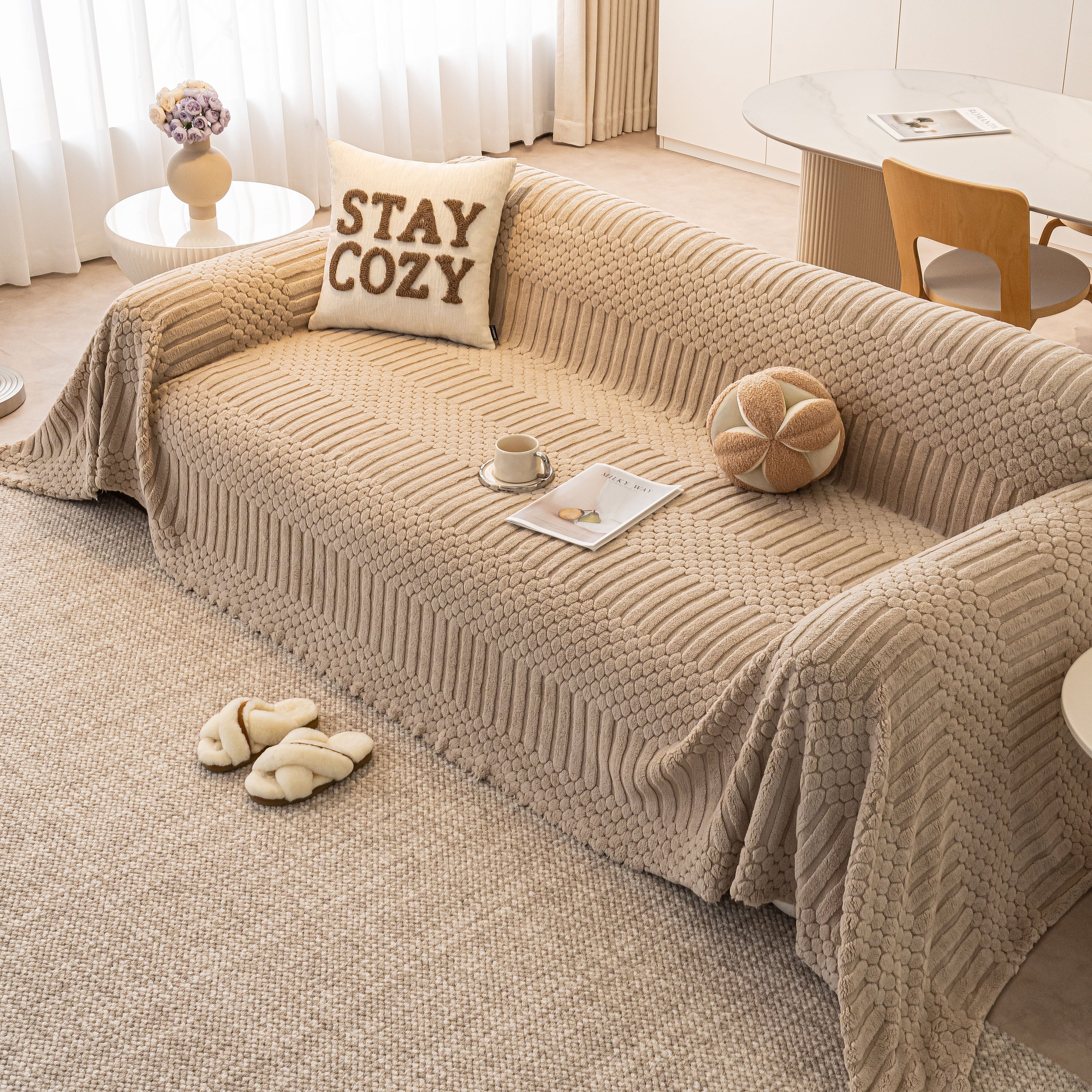 Boho 3D Geometric Throw Blanket for Couch, Luxurious Velvety Plush Fleece Sofa Cover - Image 68