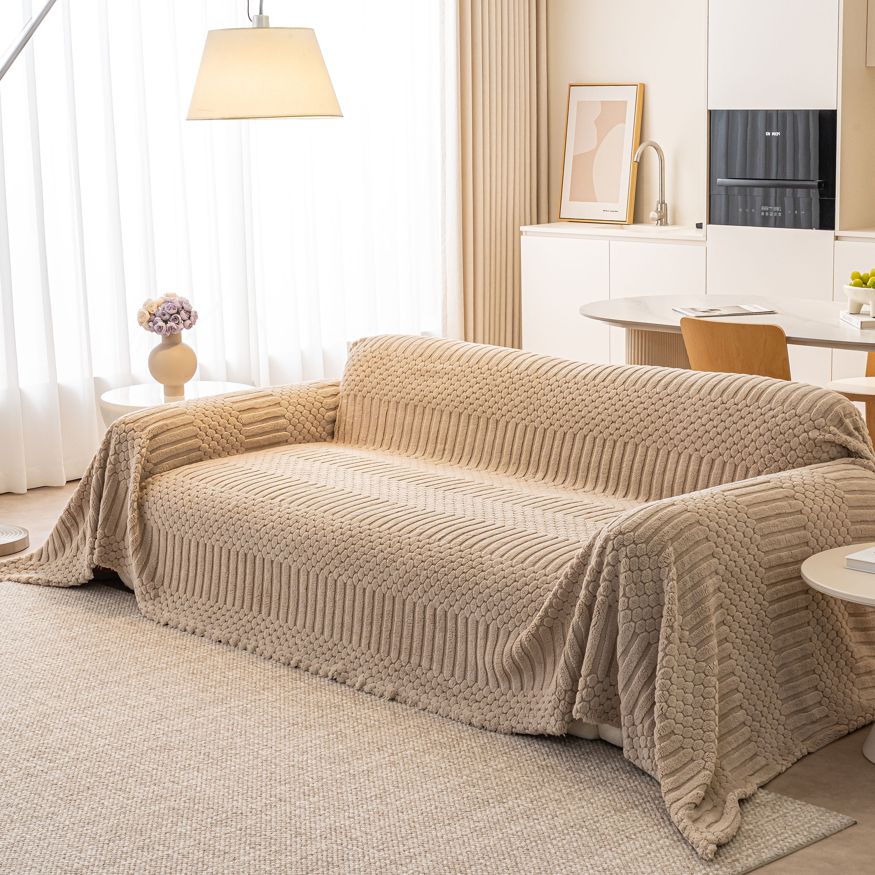 Boho 3D Geometric Throw Blanket for Couch, Luxurious Velvety Plush Fleece Sofa Cover - Image 72
