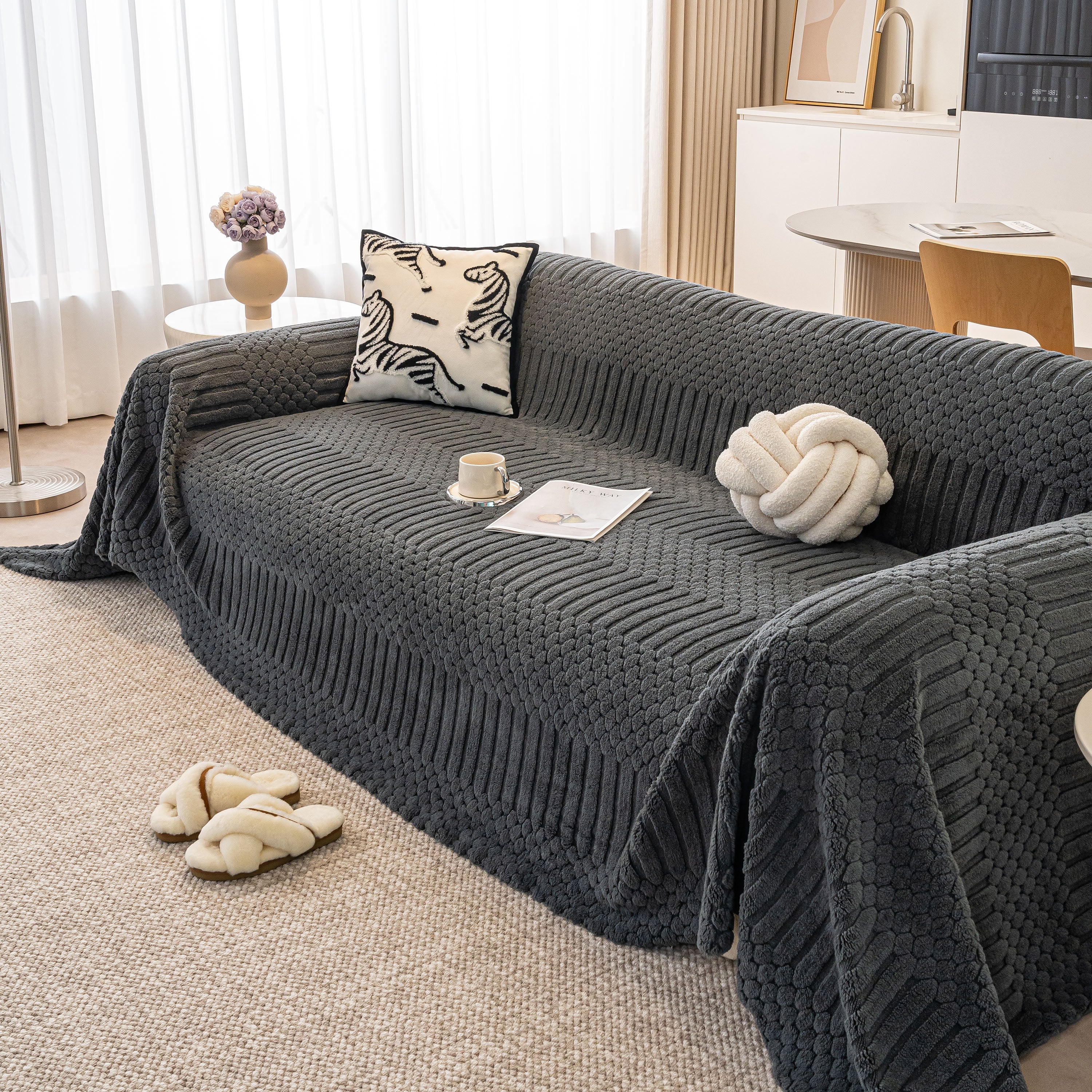 Boho 3D Geometric Throw Blanket for Couch, Luxurious Velvety Plush Fleece Sofa Cover - Image 75