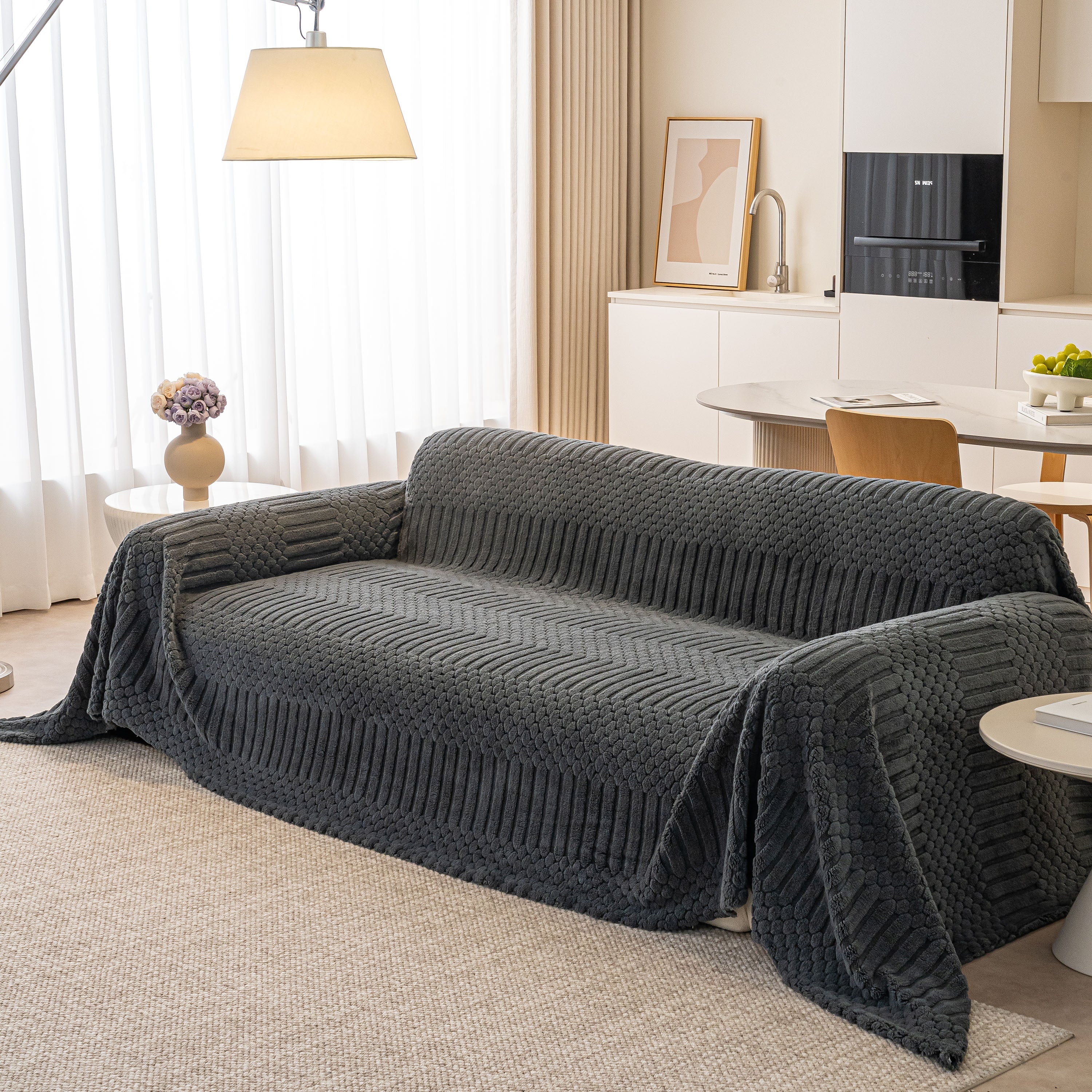 Boho 3D Geometric Throw Blanket for Couch, Luxurious Velvety Plush Fleece Sofa Cover - Image 77