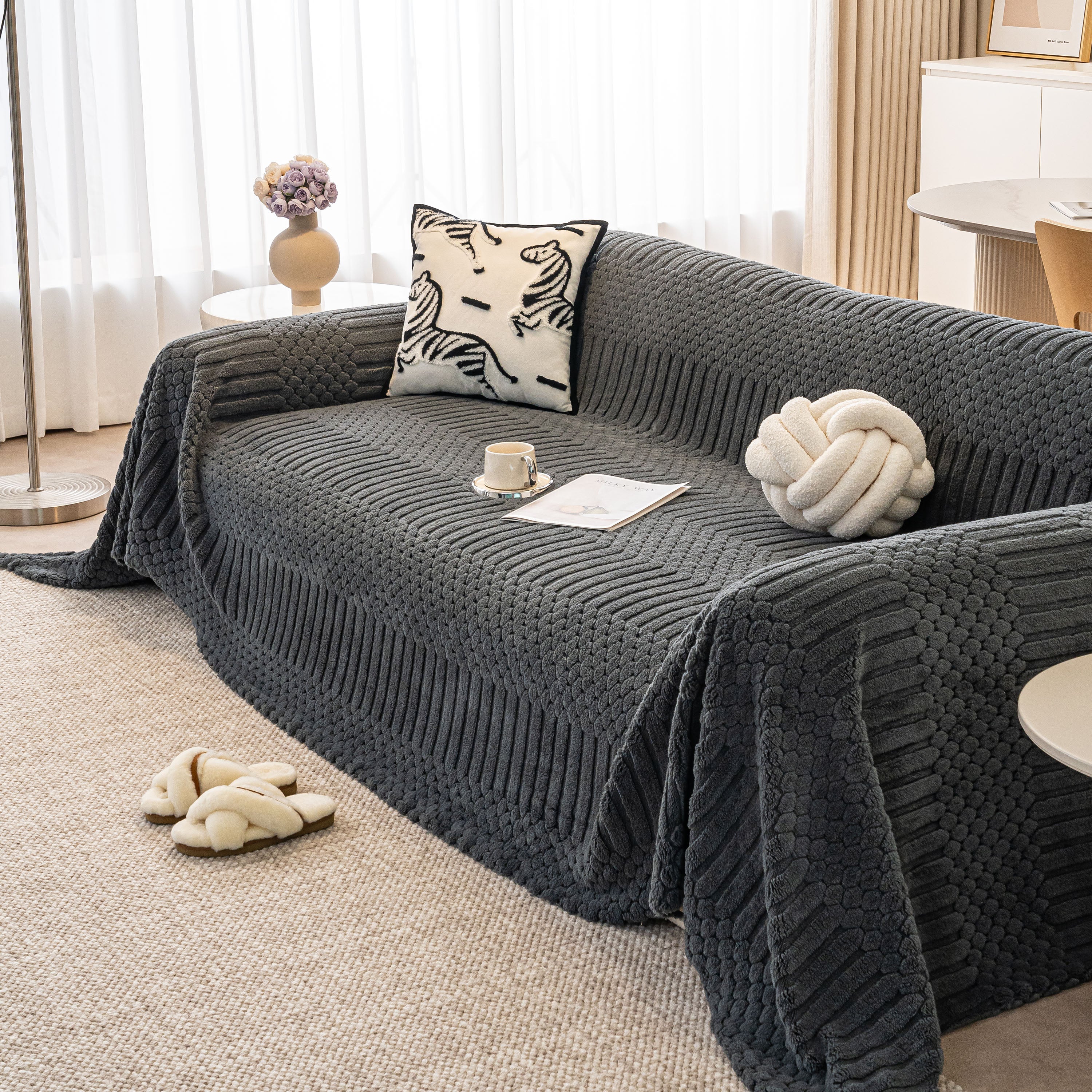 Boho 3D Geometric Throw Blanket for Couch, Luxurious Velvety Plush Fleece Sofa Cover - Image 78