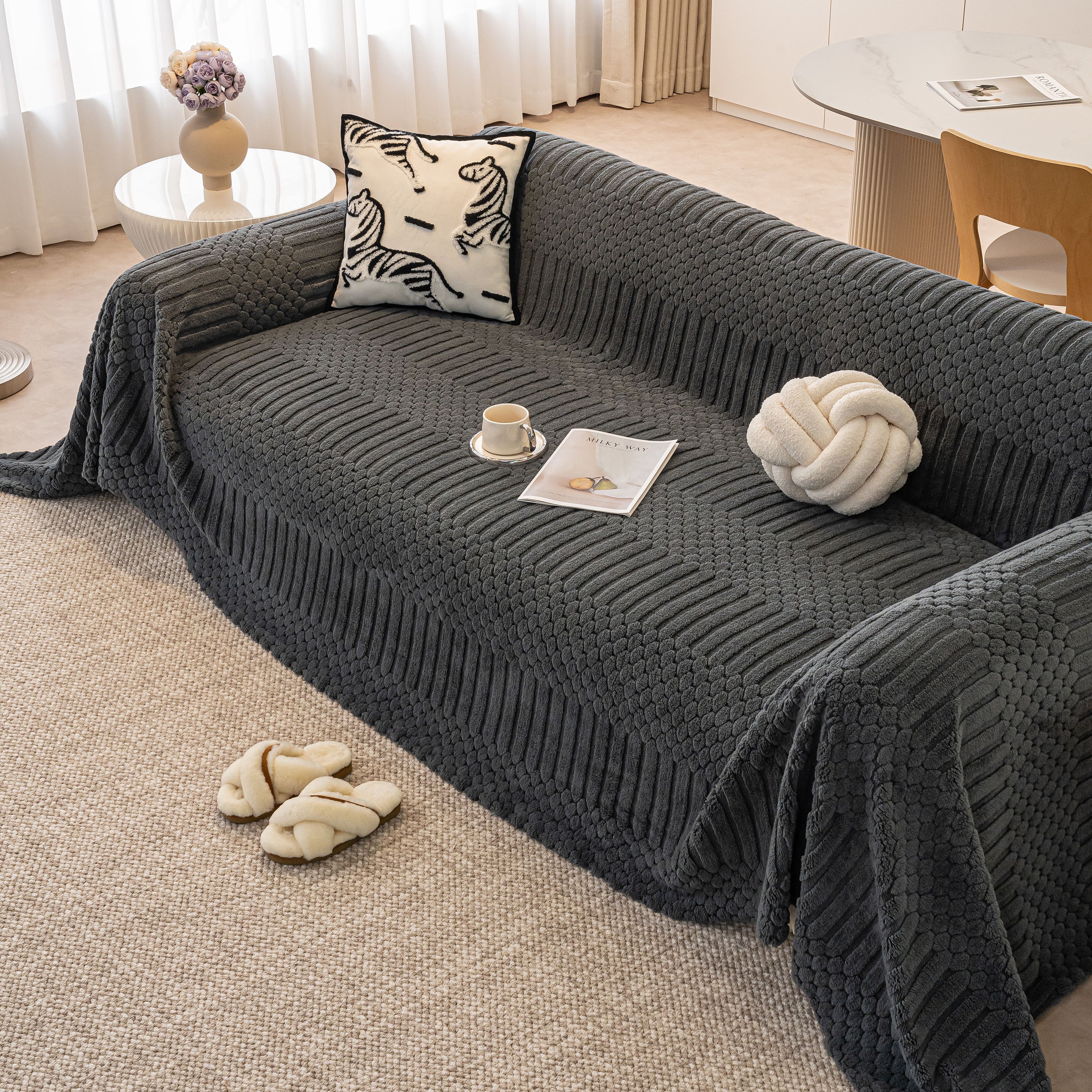 Boho 3D Geometric Throw Blanket for Couch, Luxurious Velvety Plush Fleece Sofa Cover - Image 79
