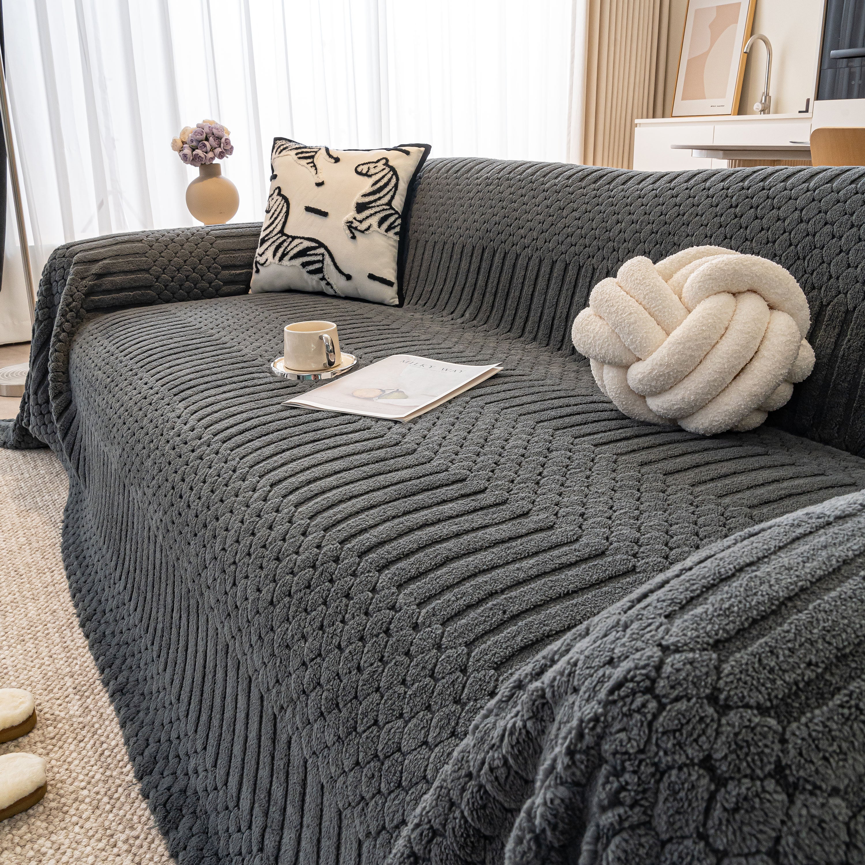 Boho 3D Geometric Throw Blanket for Couch, Luxurious Velvety Plush Fleece Sofa Cover - Image 80