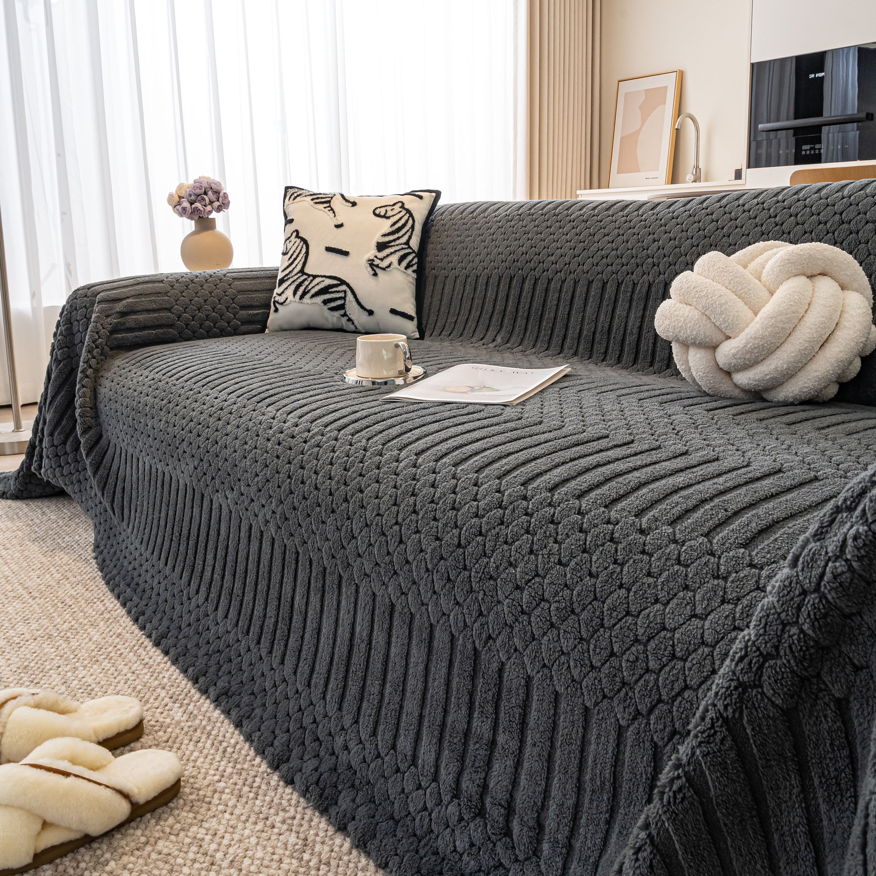 Boho 3D Geometric Throw Blanket for Couch, Luxurious Velvety Plush Fleece Sofa Cover - Image 82