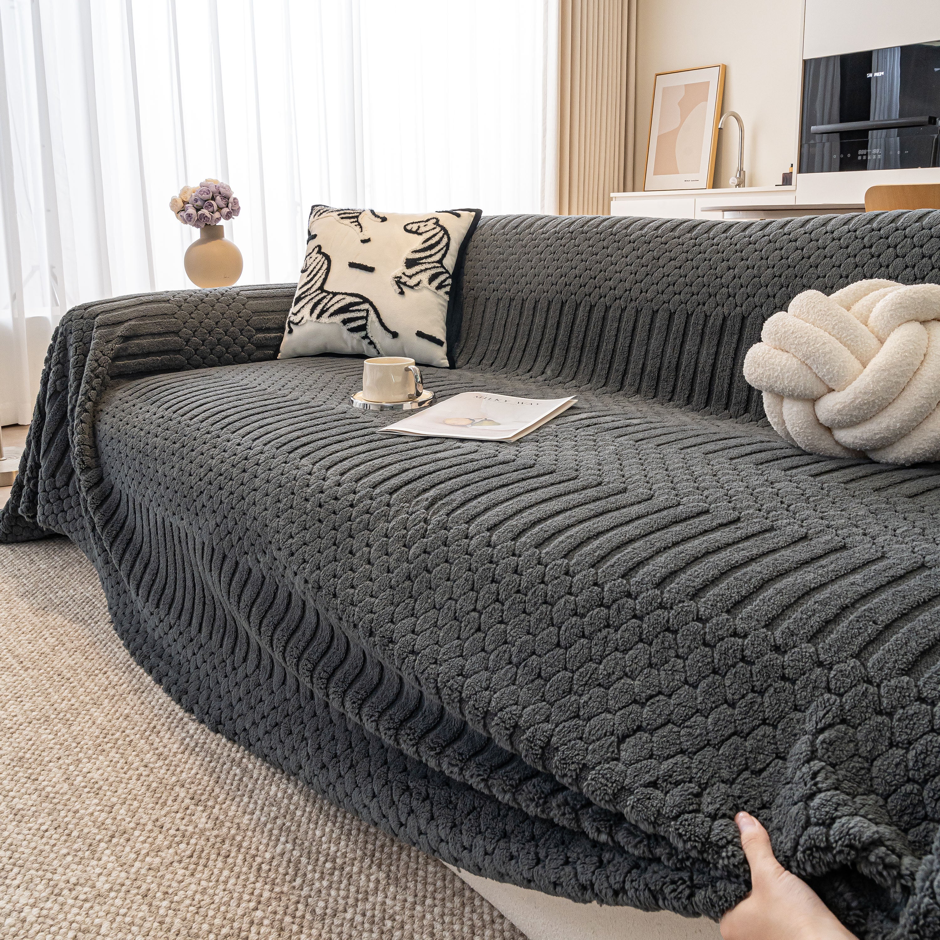 Boho 3D Geometric Throw Blanket for Couch, Luxurious Velvety Plush Fleece Sofa Cover - Image 88