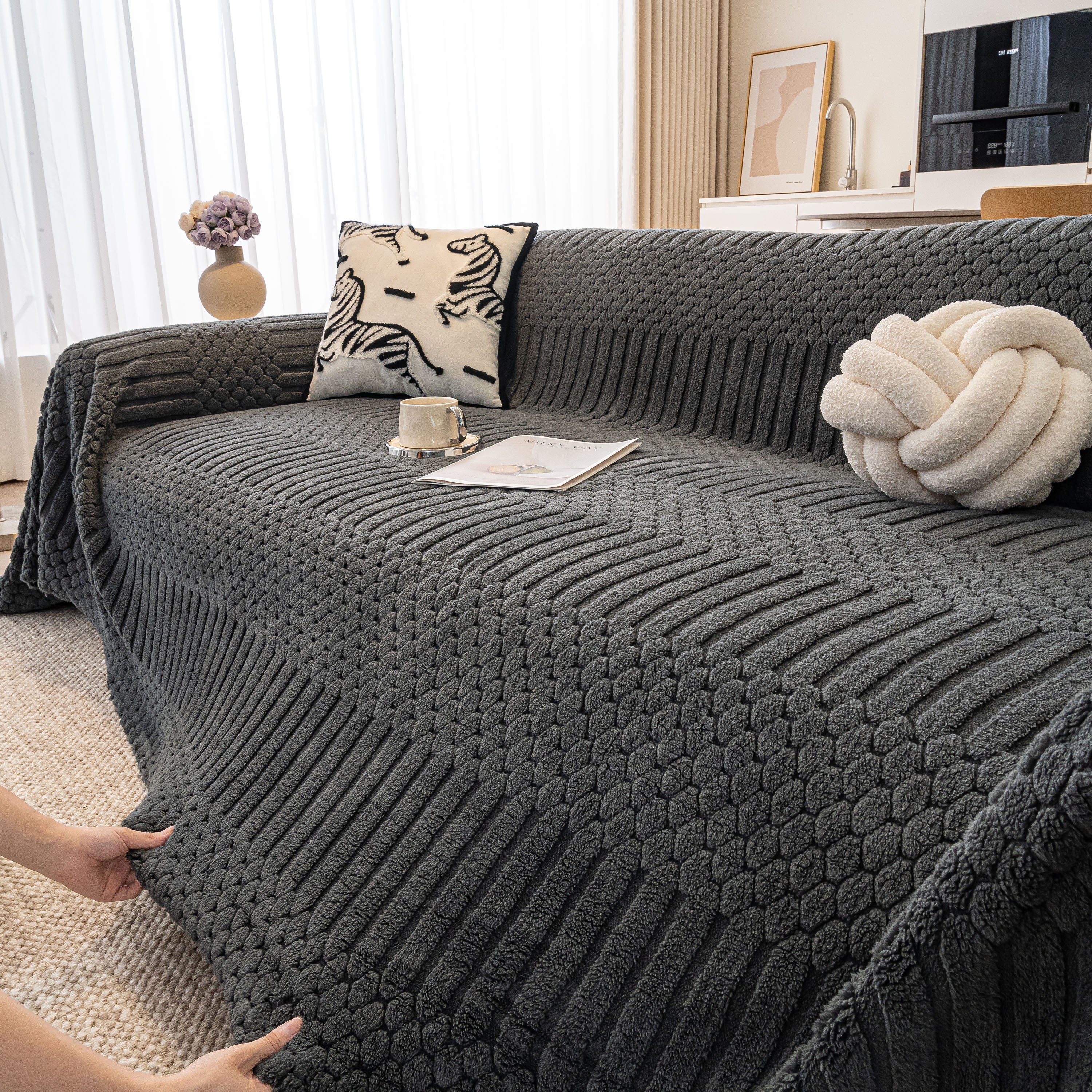 Boho 3D Geometric Throw Blanket for Couch, Luxurious Velvety Plush Fleece Sofa Cover - Image 89