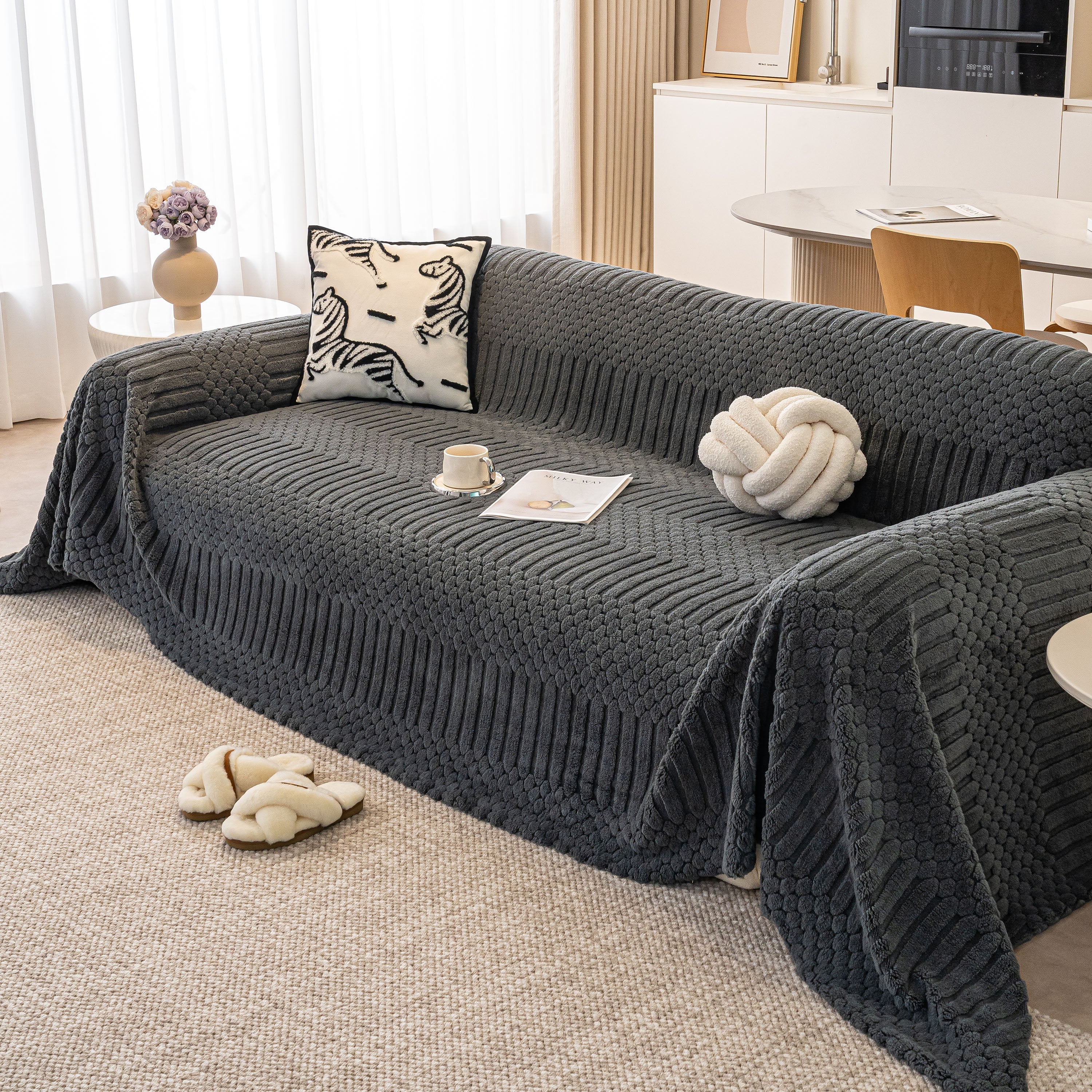 Boho 3D Geometric Throw Blanket for Couch, Luxurious Velvety Plush Fleece Sofa Cover - Image 91