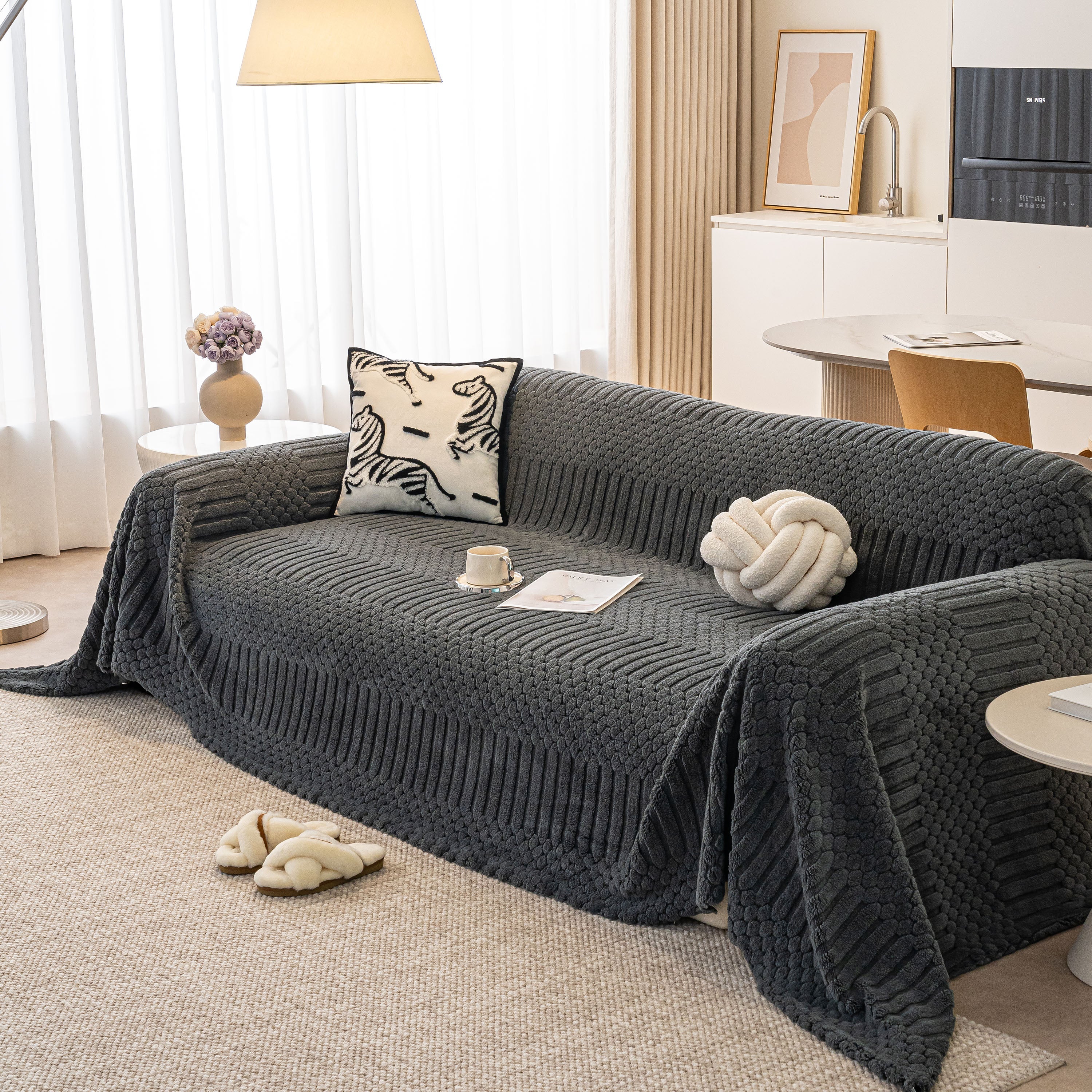 Boho 3D Geometric Throw Blanket for Couch, Luxurious Velvety Plush Fleece Sofa Cover - Image 92