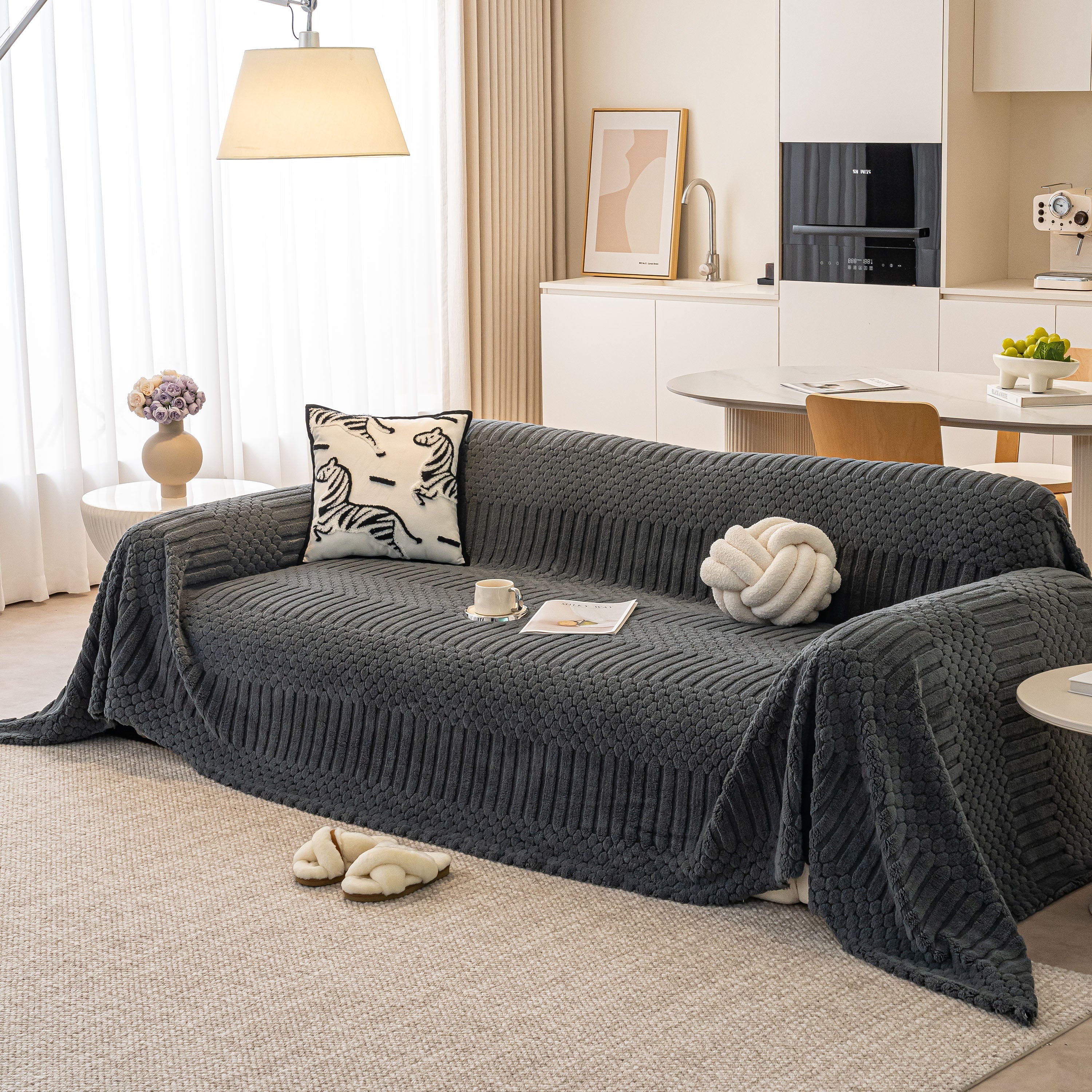 Boho 3D Geometric Throw Blanket for Couch, Luxurious Velvety Plush Fleece Sofa Cover - Image 93