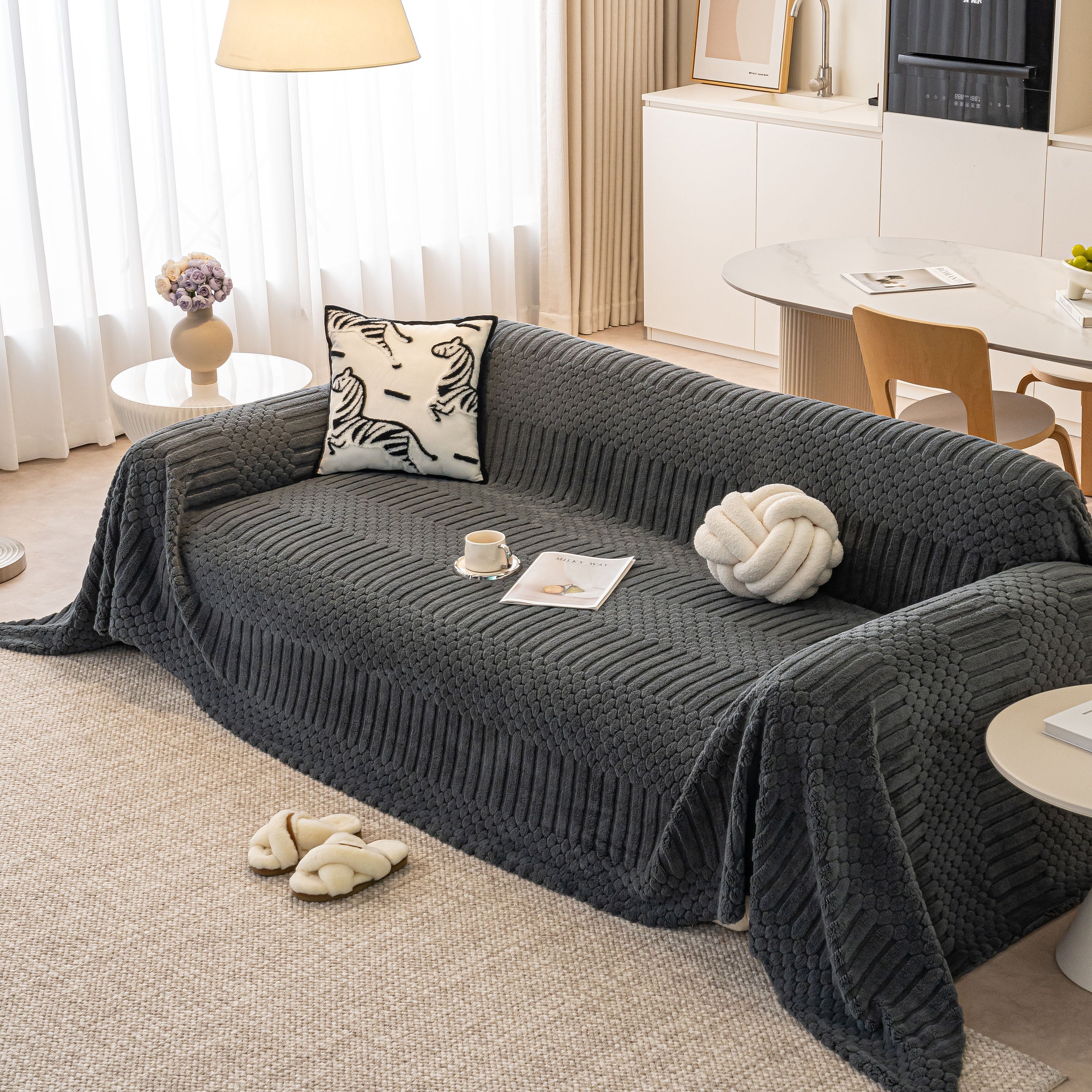 Boho 3D Geometric Throw Blanket for Couch, Luxurious Velvety Plush Fleece Sofa Cover - Image 94