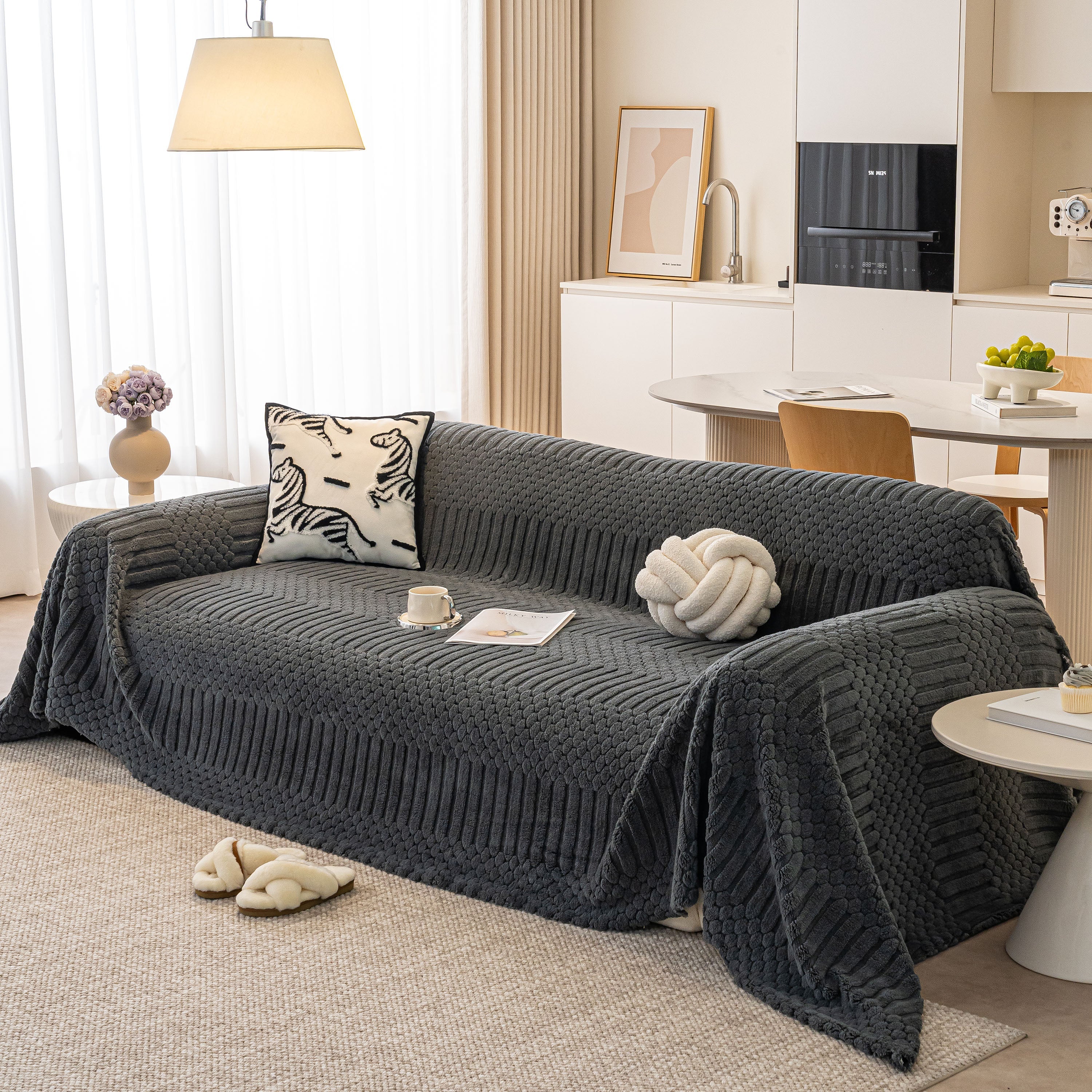 Boho 3D Geometric Throw Blanket for Couch, Luxurious Velvety Plush Fleece Sofa Cover - Image 95