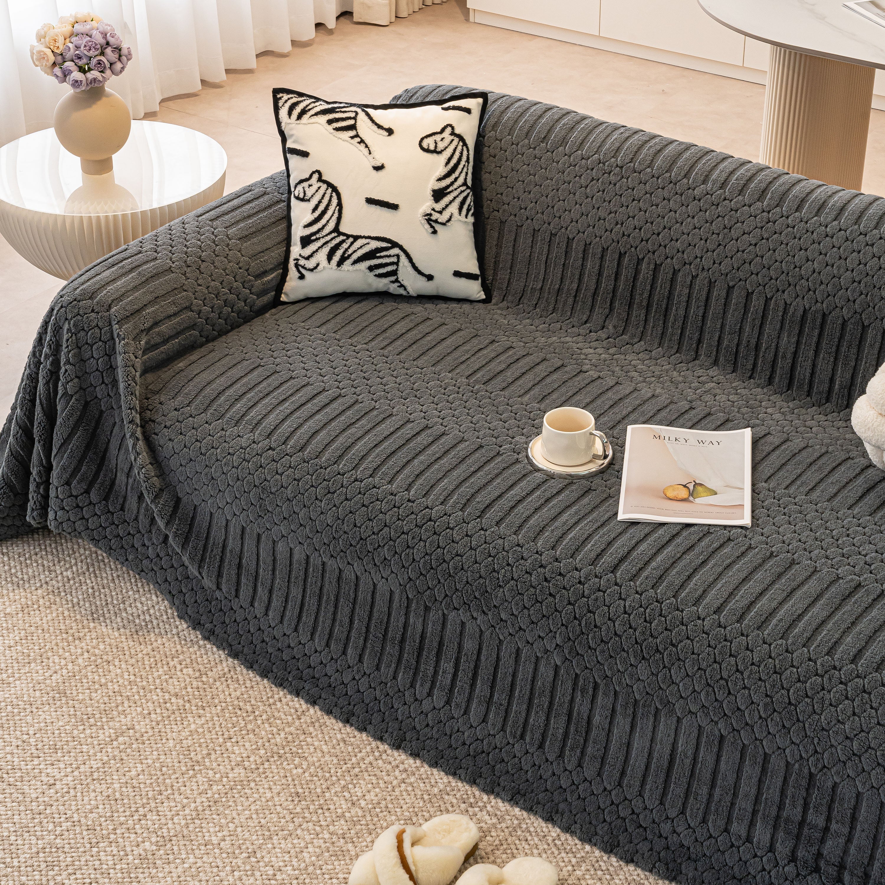 Boho 3D Geometric Throw Blanket for Couch, Luxurious Velvety Plush Fleece Sofa Cover - Image 96