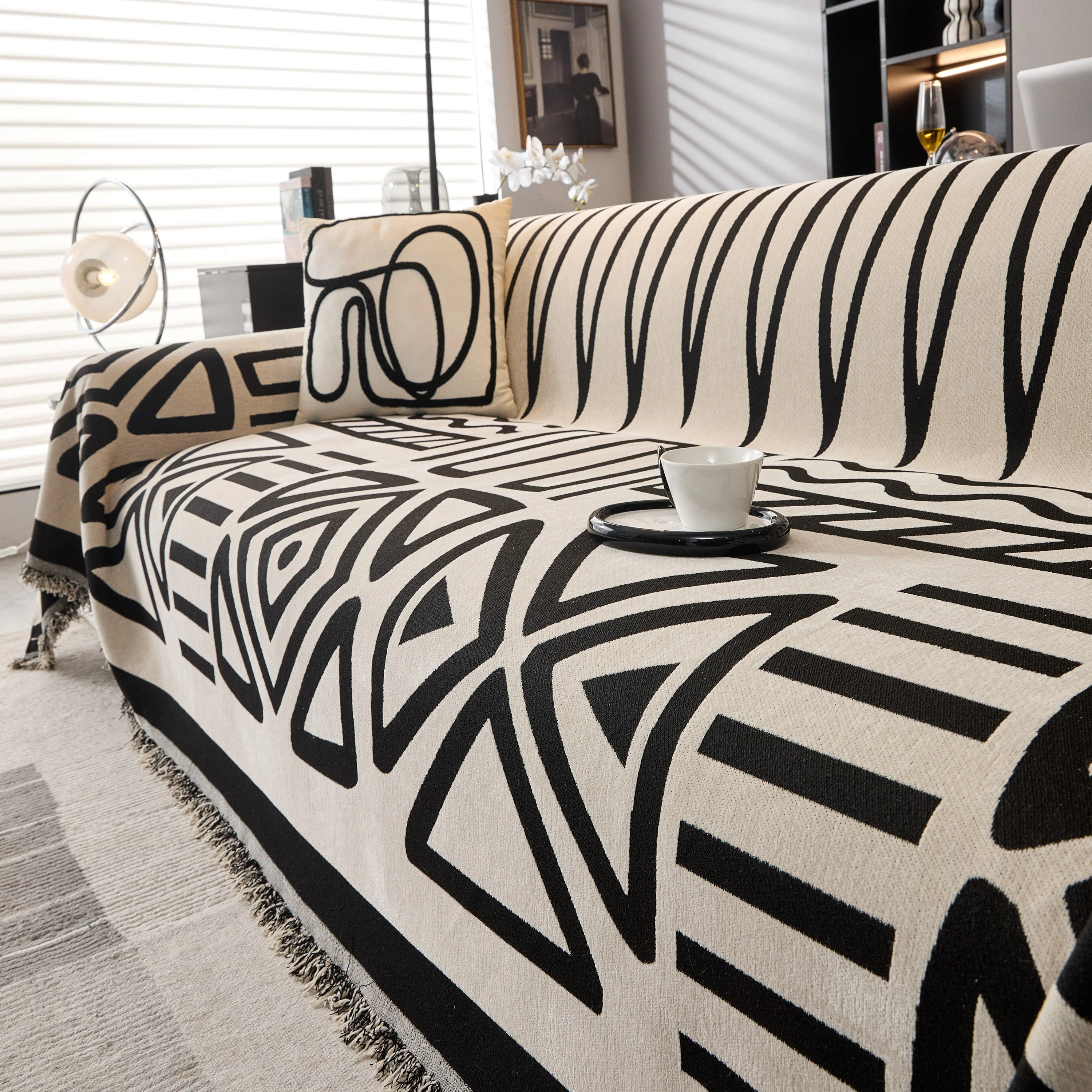Boho Chenille Sofa Throw Covers Sectional Sofa Couch Cover Sofa Protector Covers - Image 100