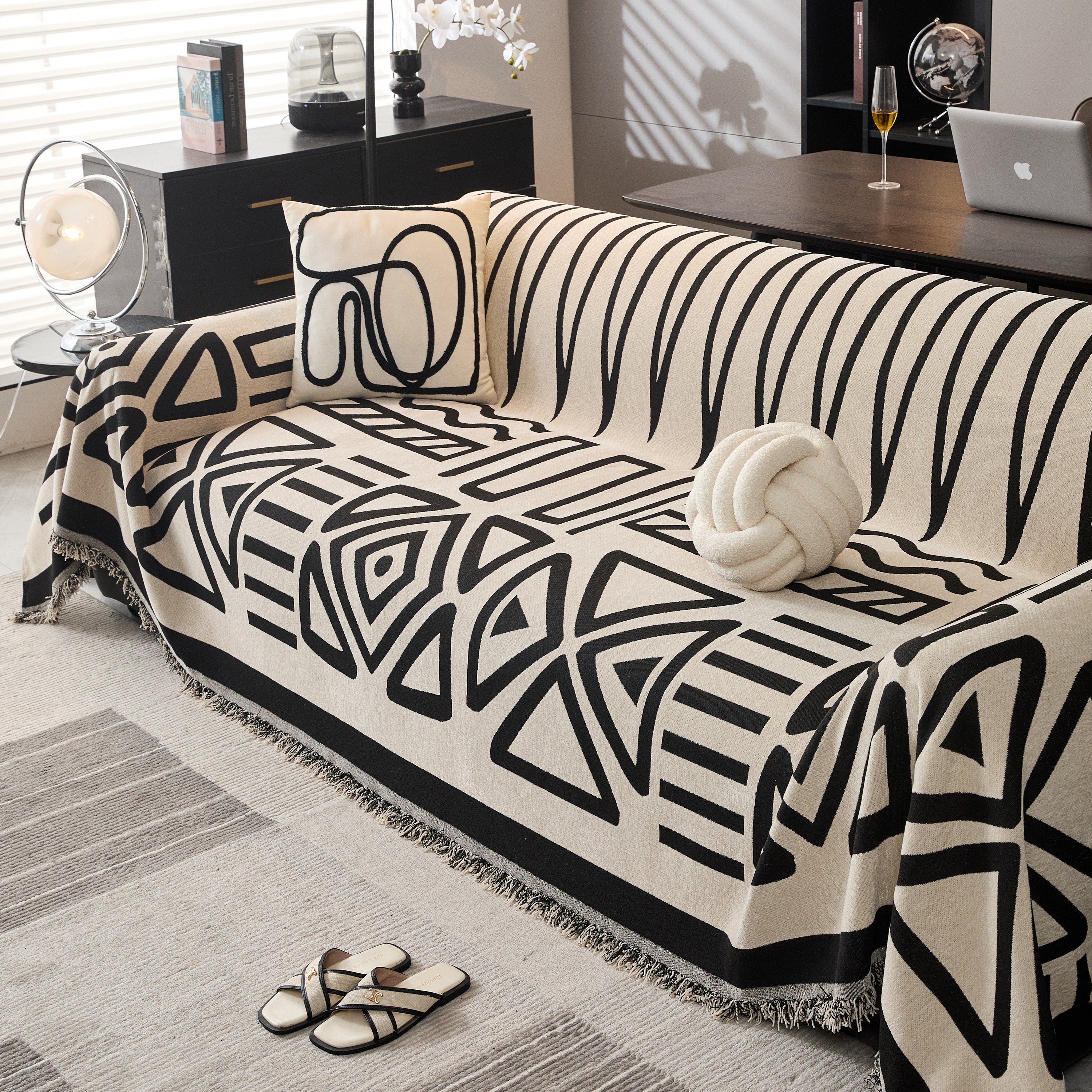 Boho Chenille Sofa Throw Covers Sectional Sofa Couch Cover Sofa Protector Covers - Image 103