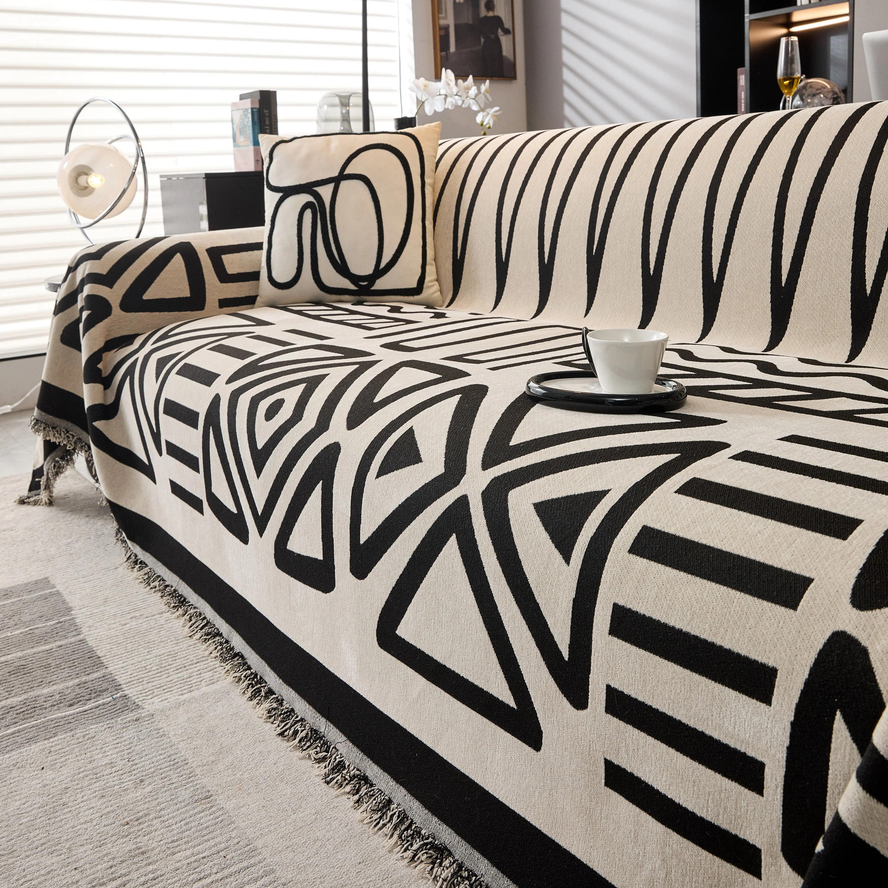 Boho Chenille Sofa Throw Covers Sectional Sofa Couch Cover Sofa Protector Covers - Image 104