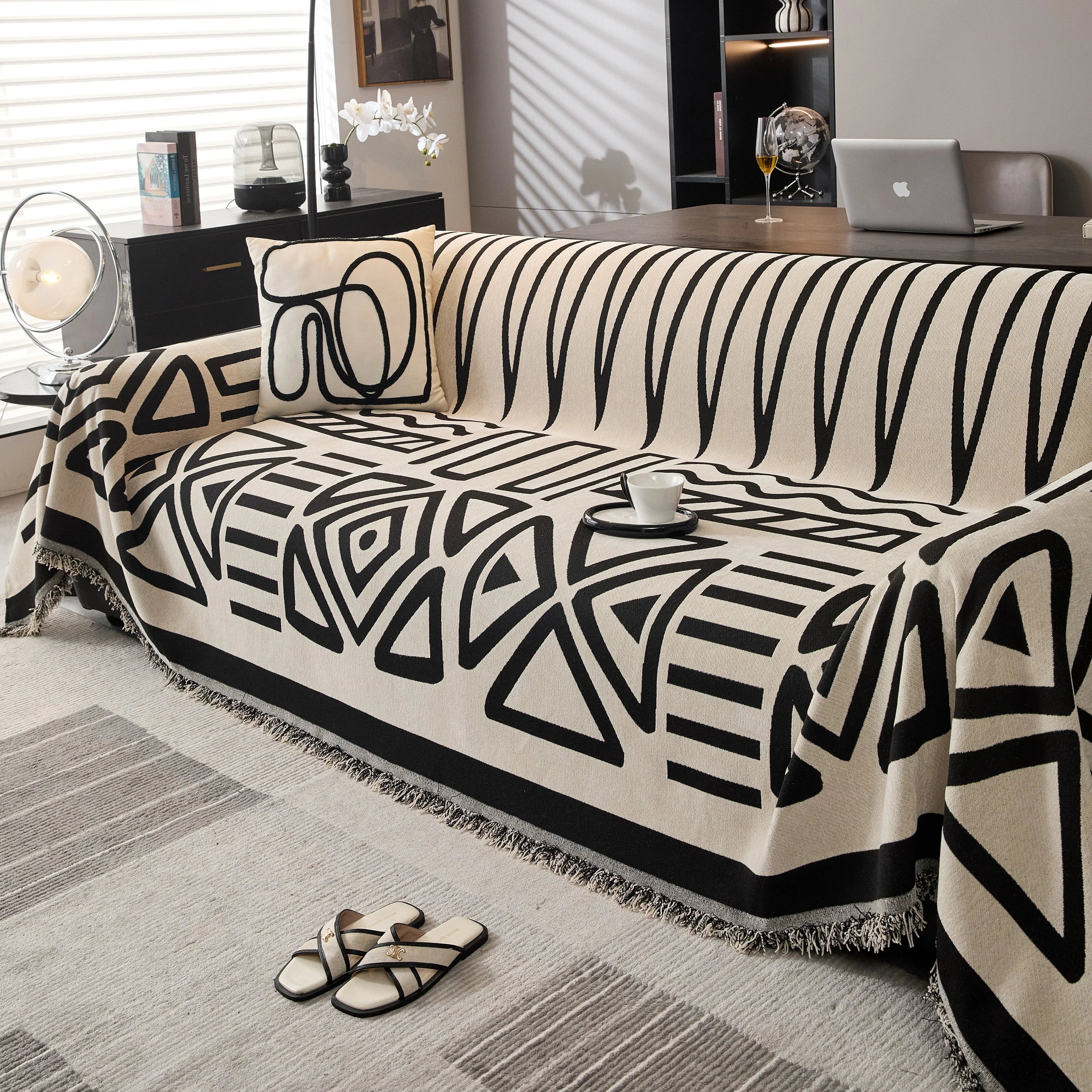 Boho Chenille Sofa Throw Covers Sectional Sofa Couch Cover Sofa Protector Covers - Image 105